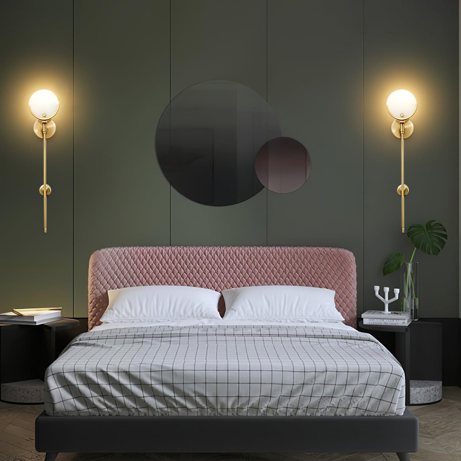 Ava Brass Alabaster Wall Lamp