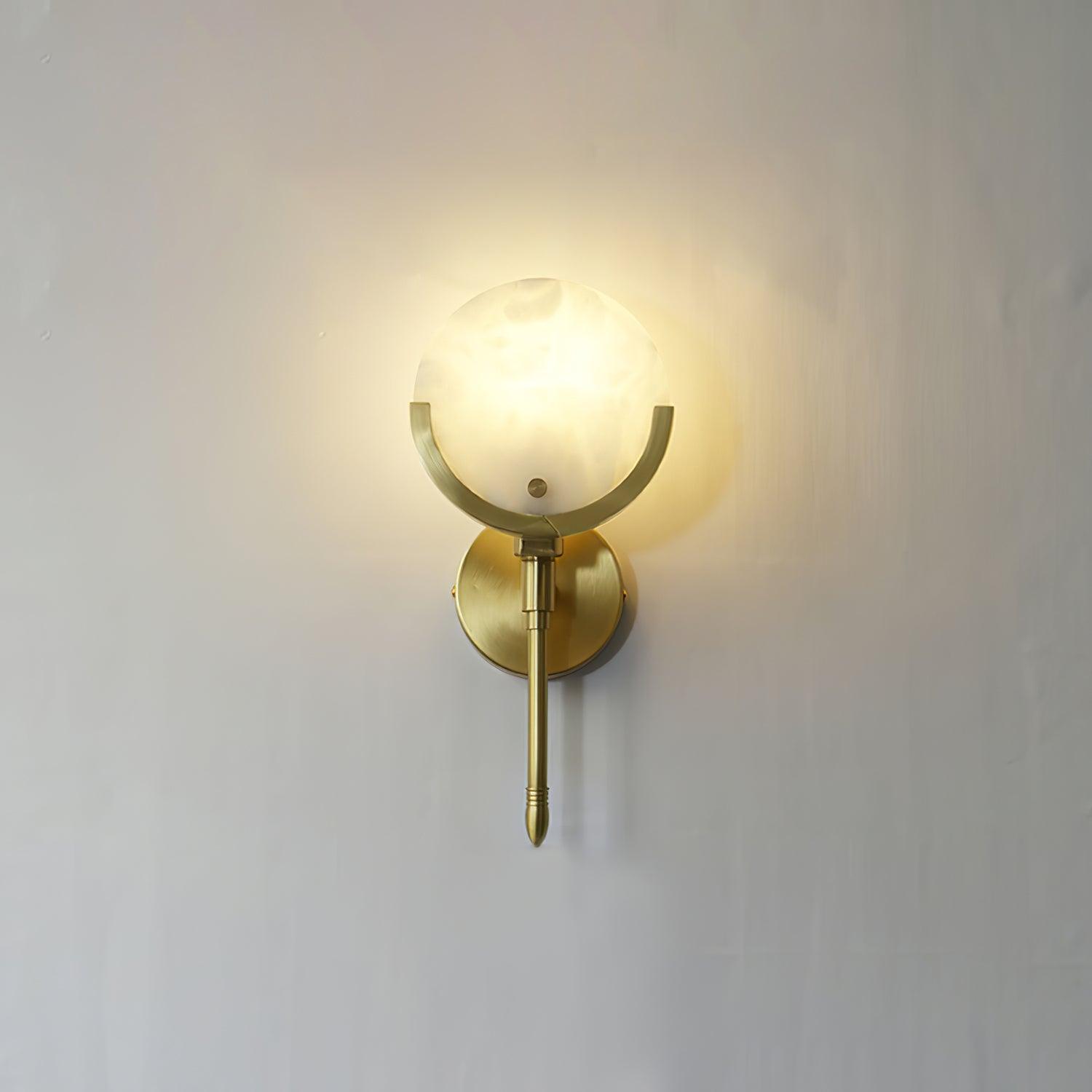 Ava Brass Alabaster Wall Lamp