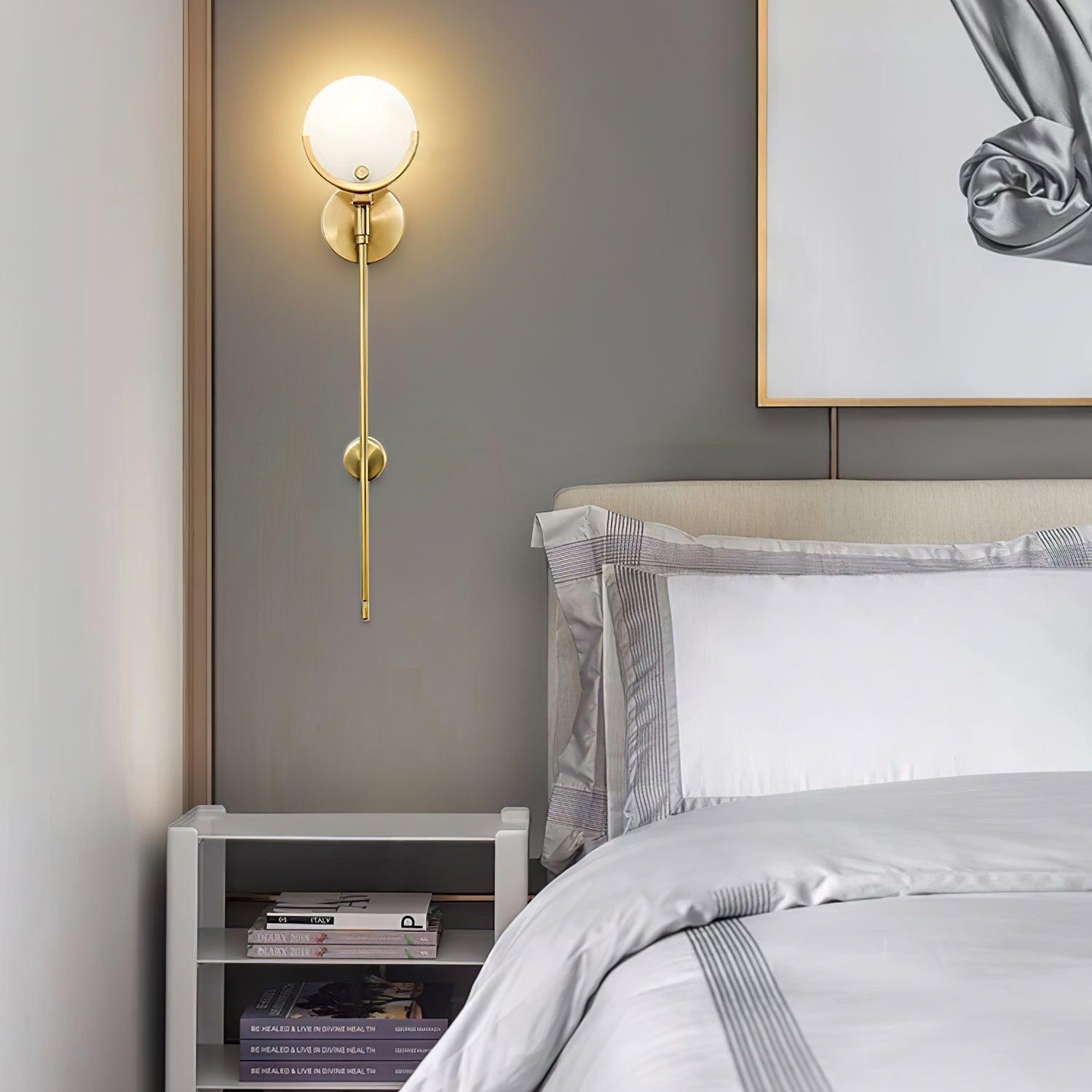 Ava Brass Alabaster Wall Lamp