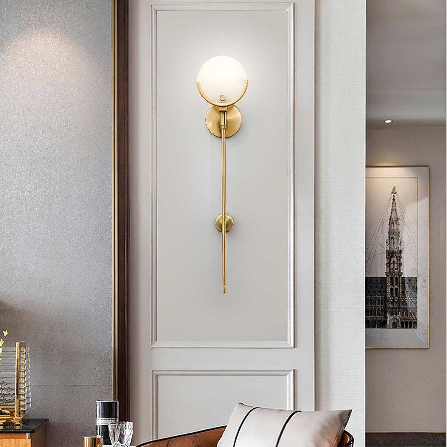 Ava Brass Alabaster Wall Lamp