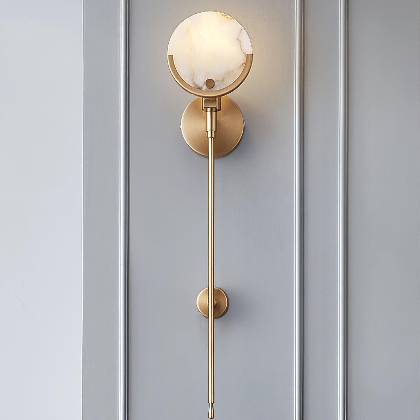 Ava Brass Alabaster Wall Lamp