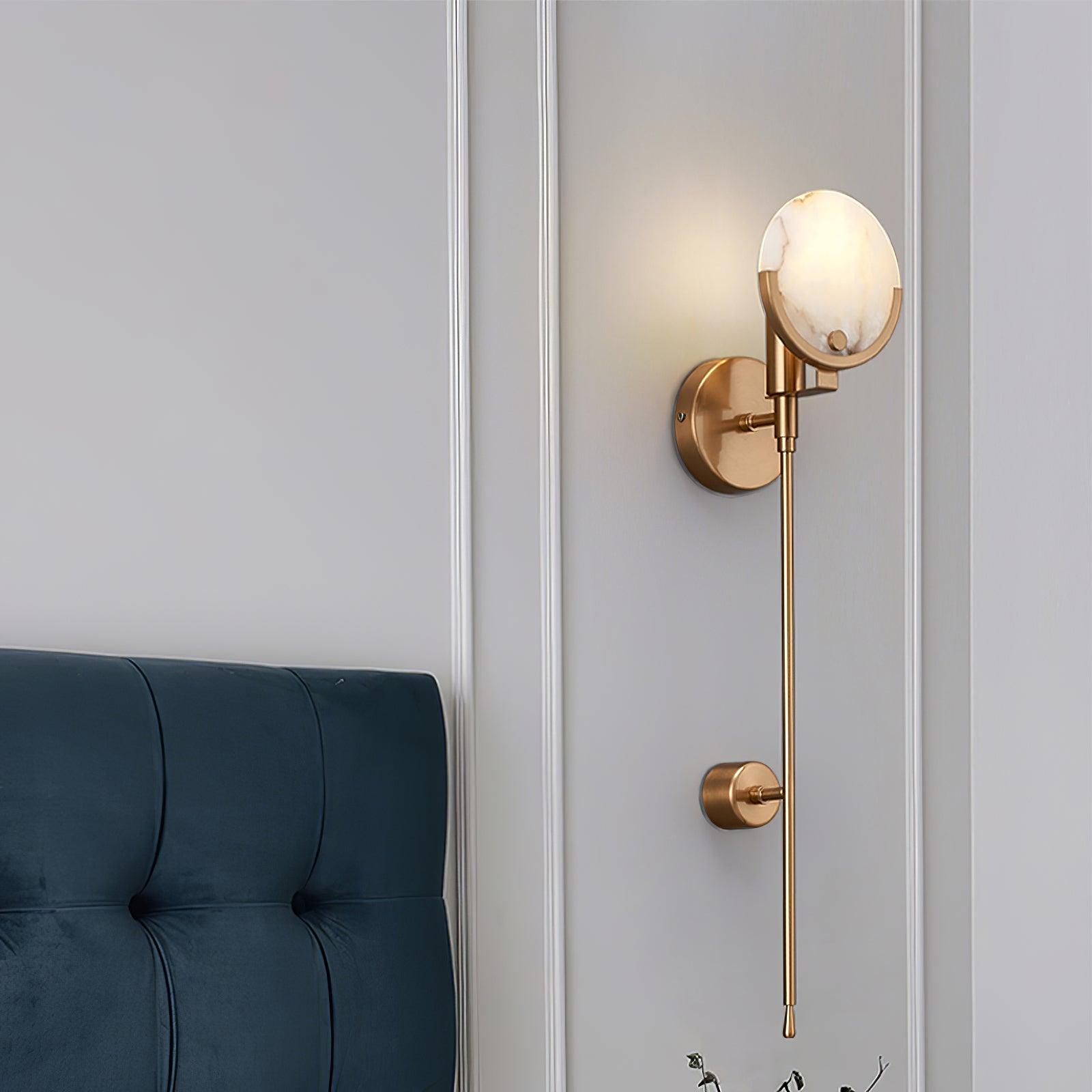 Ava Brass Alabaster Wall Lamp