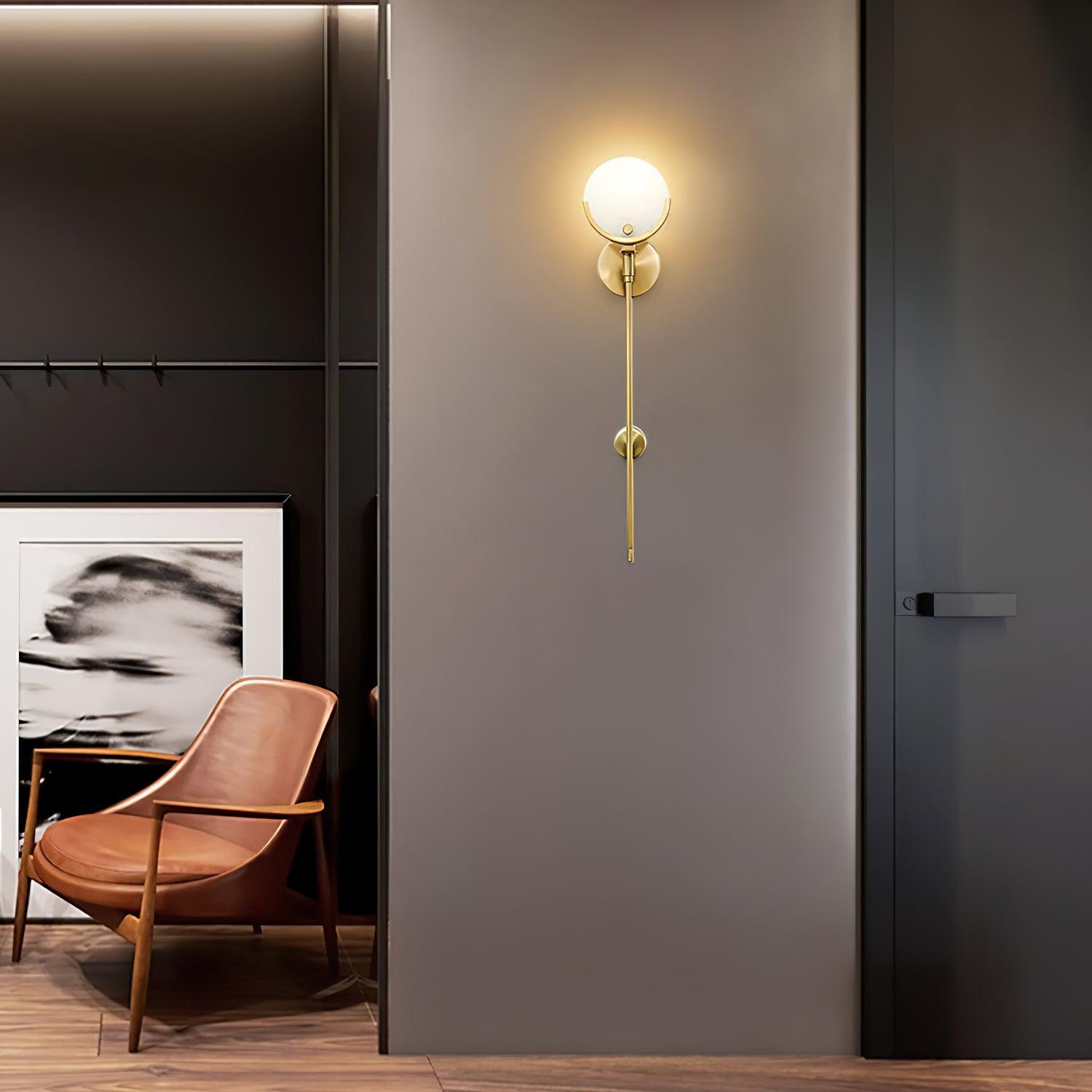 Ava Brass Alabaster Wall Lamp