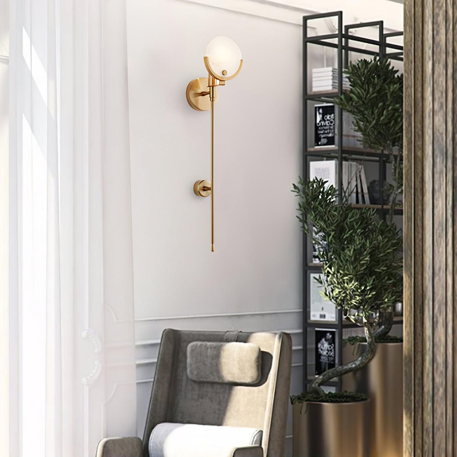 Ava Brass Alabaster Wall Lamp