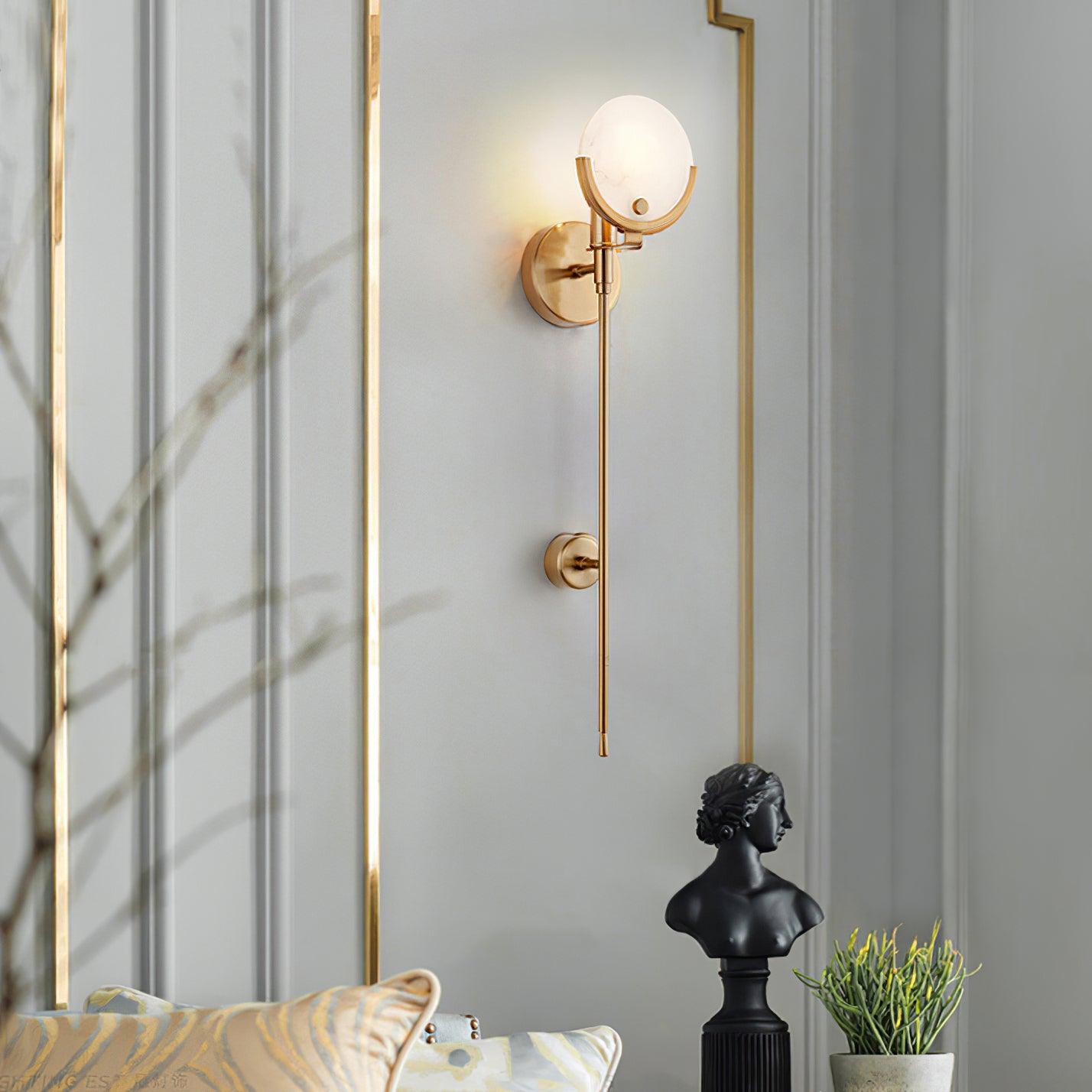 Ava Brass Alabaster Wall Lamp