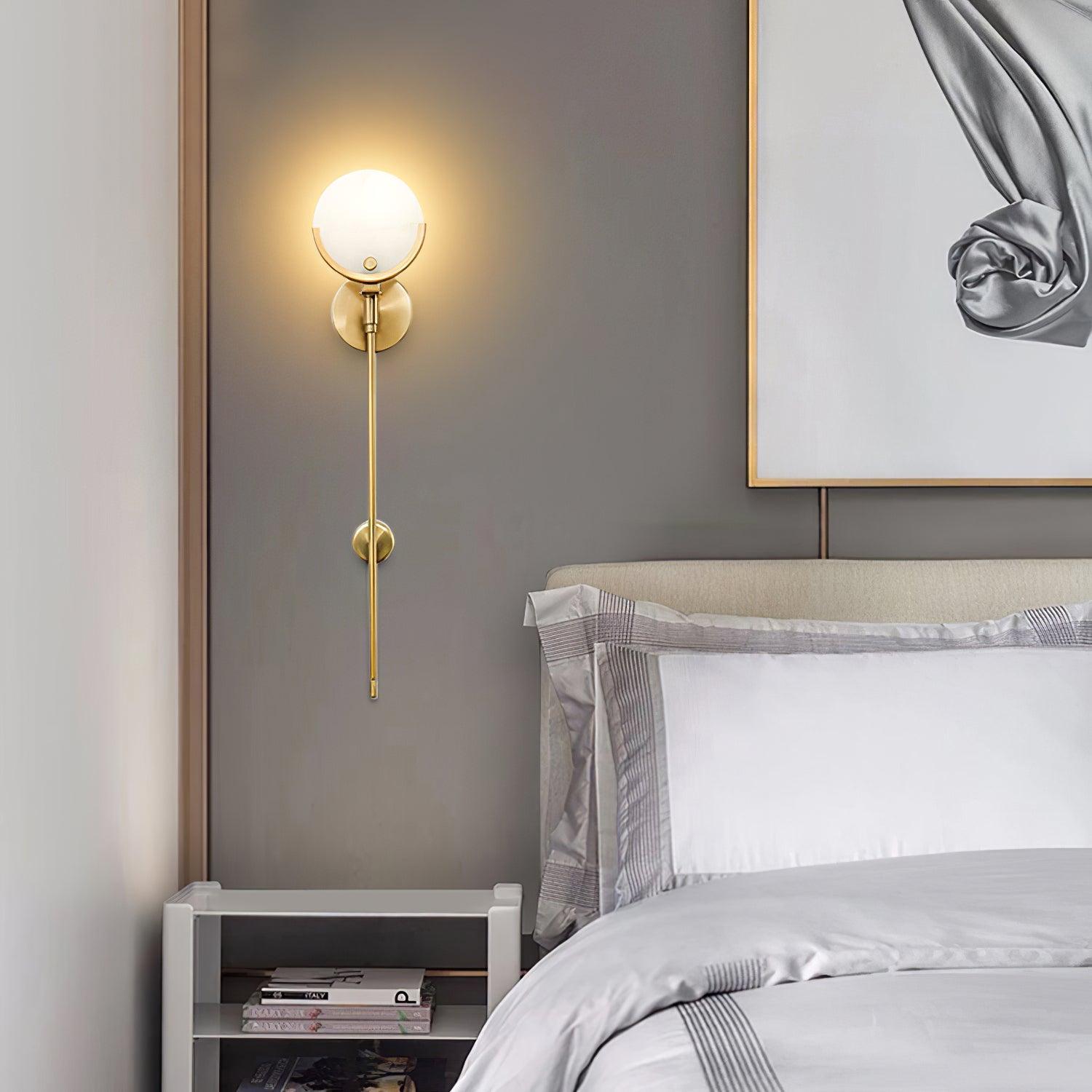Ava Brass Alabaster Wall Lamp
