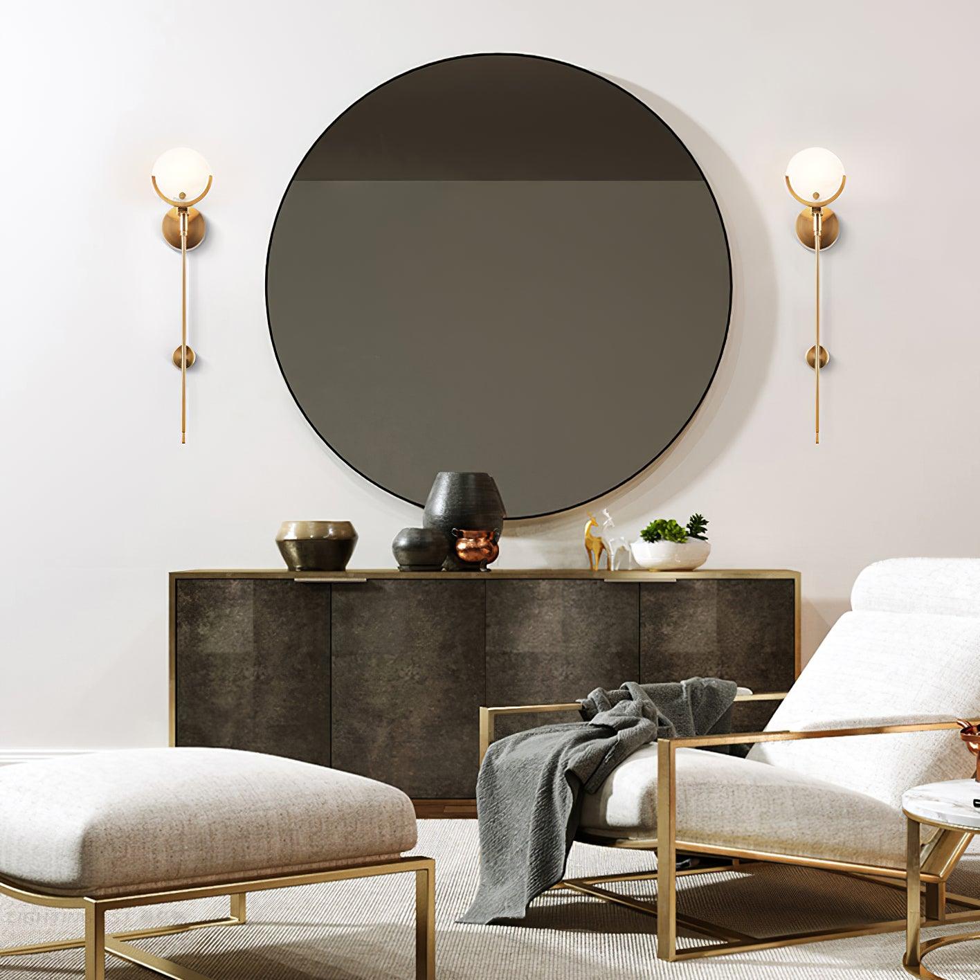 Ava Brass Alabaster Wall Lamp