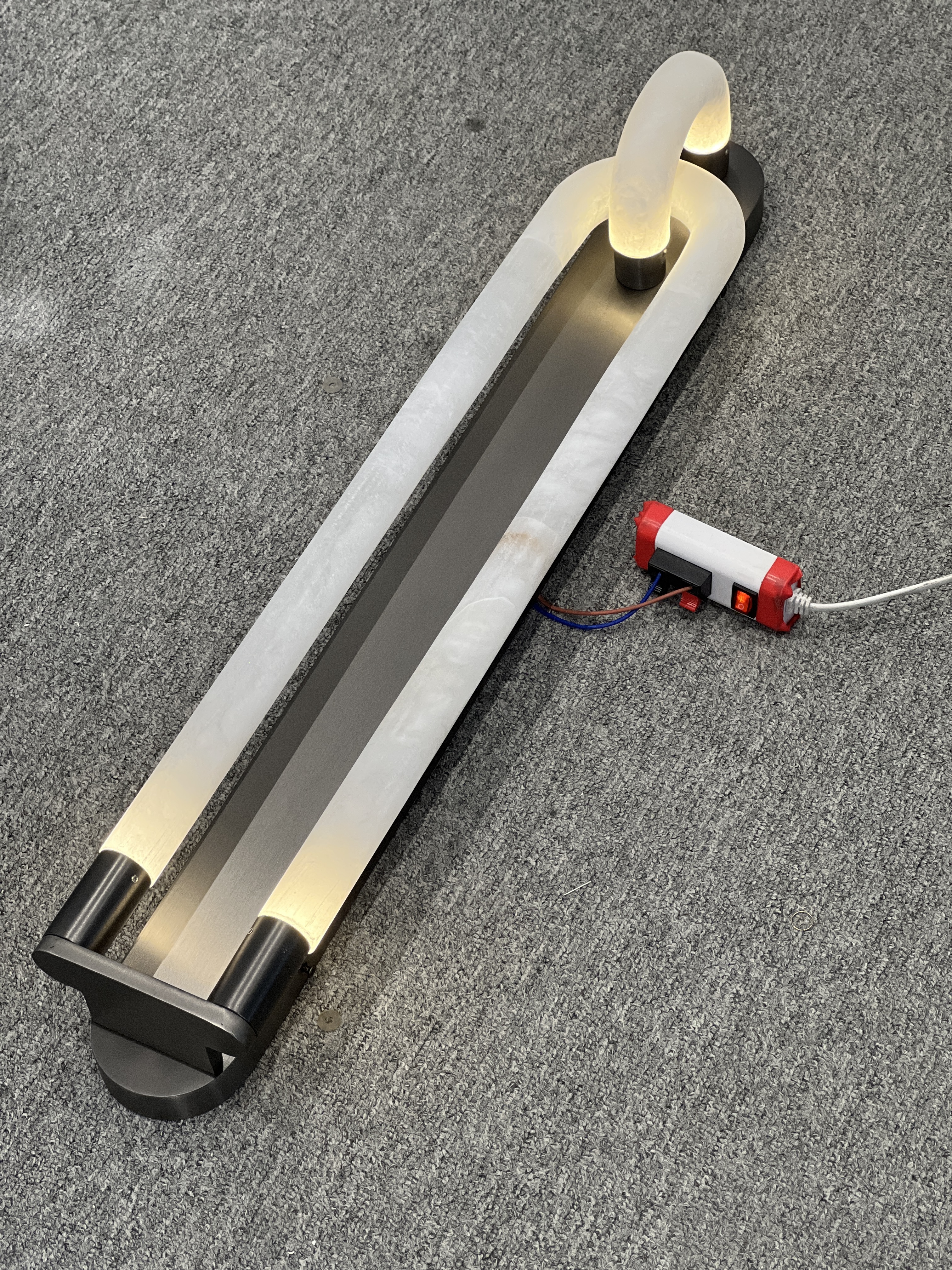 CASA Lighting Astria II Alabaster Wall Sconce | Brushed Stainless Steel & Natural Stone