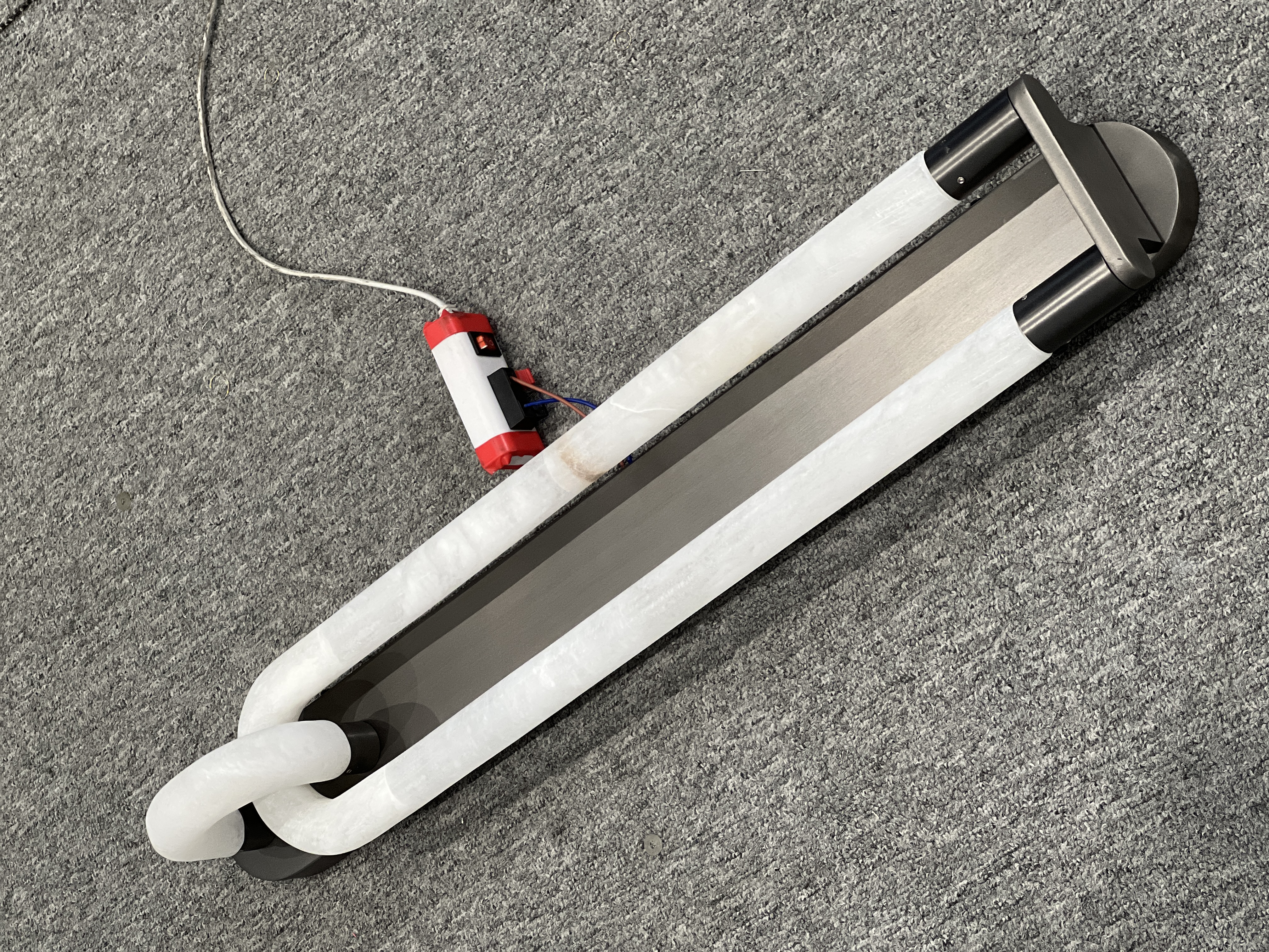 CASA Lighting Astria II Alabaster Wall Sconce | Brushed Stainless Steel & Natural Stone