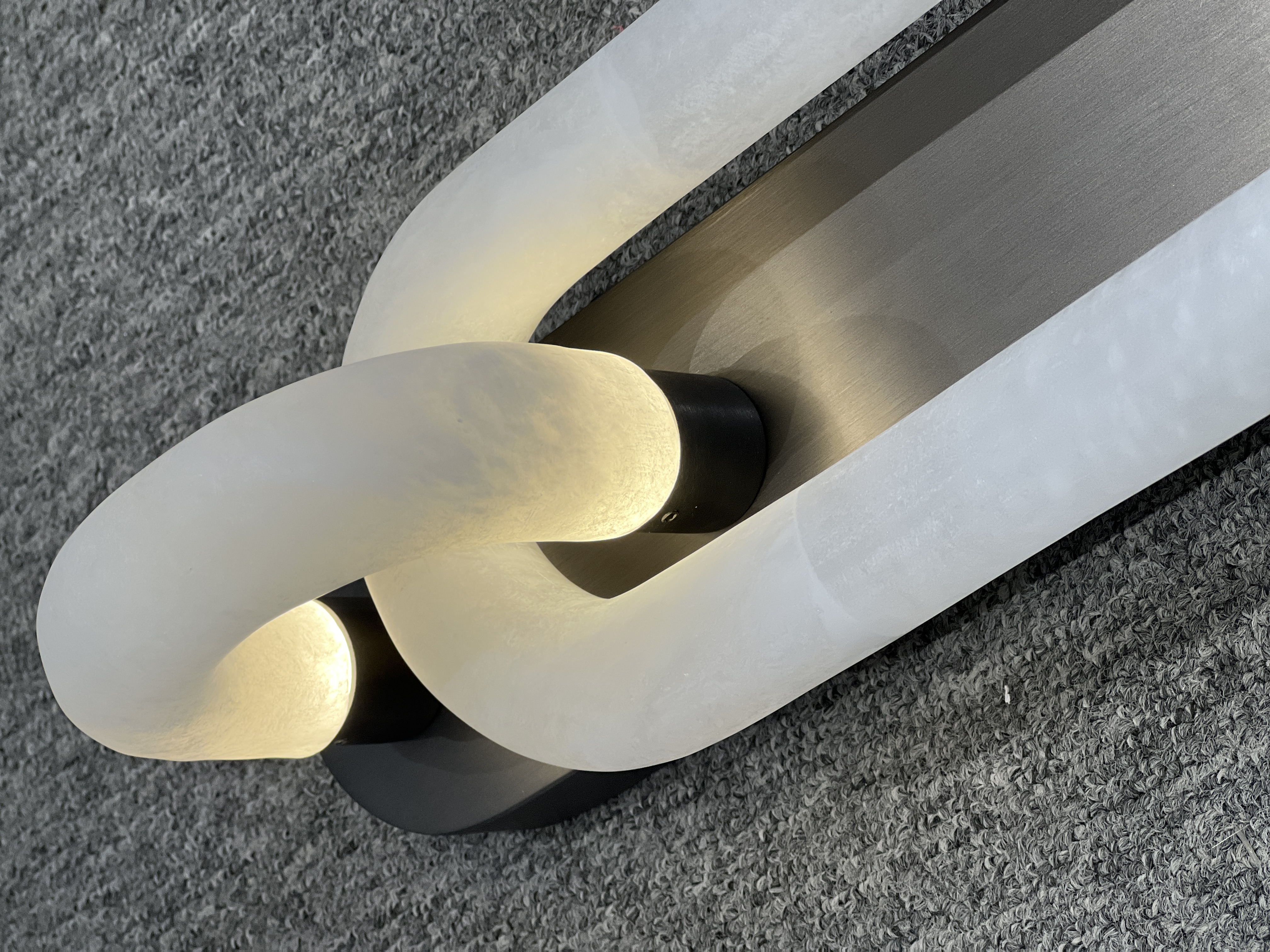 CASA Lighting Astria II Alabaster Wall Sconce | Brushed Stainless Steel & Natural Stone