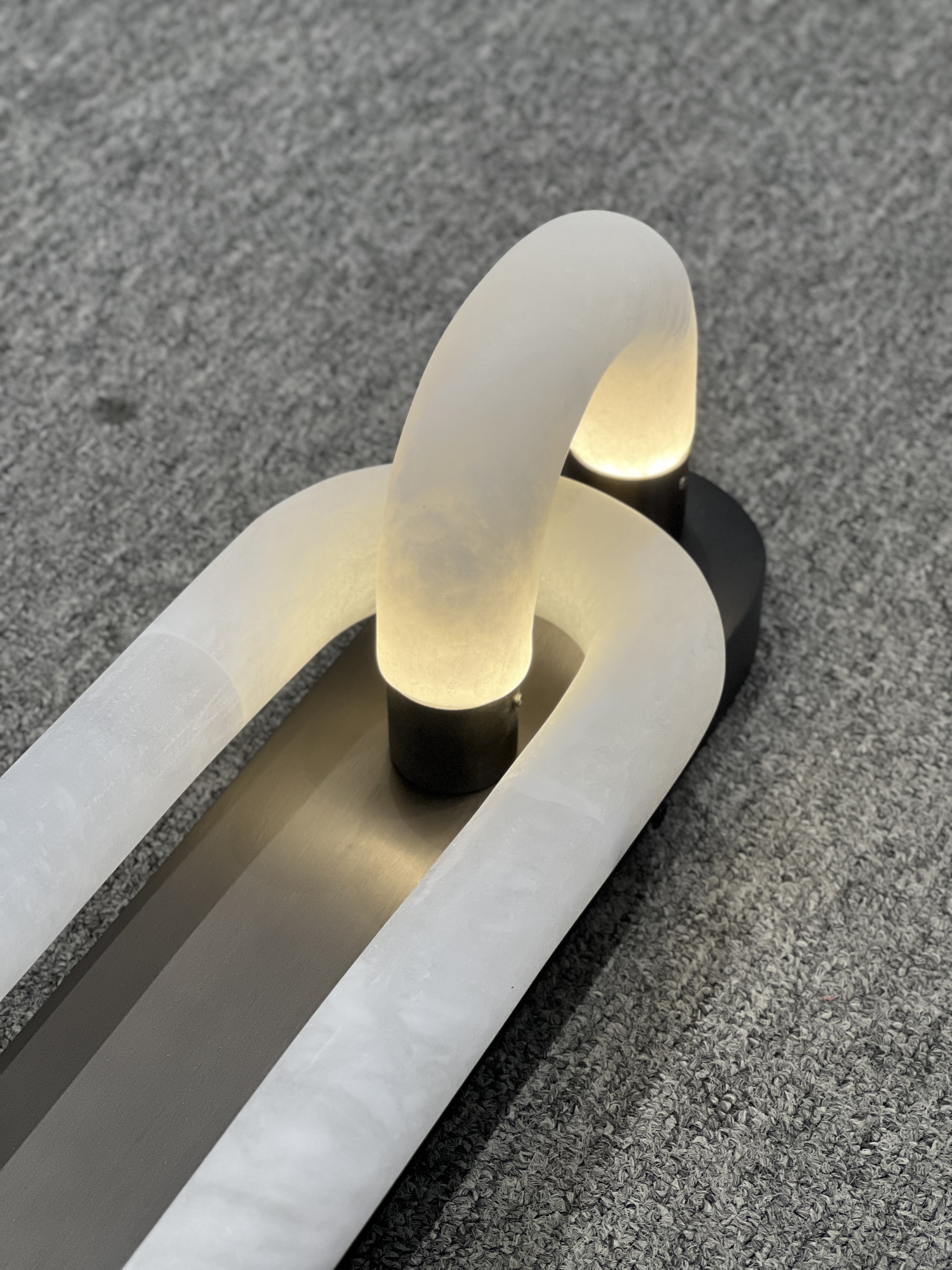 CASA Lighting Astria II Alabaster Wall Sconce | Brushed Stainless Steel & Natural Stone