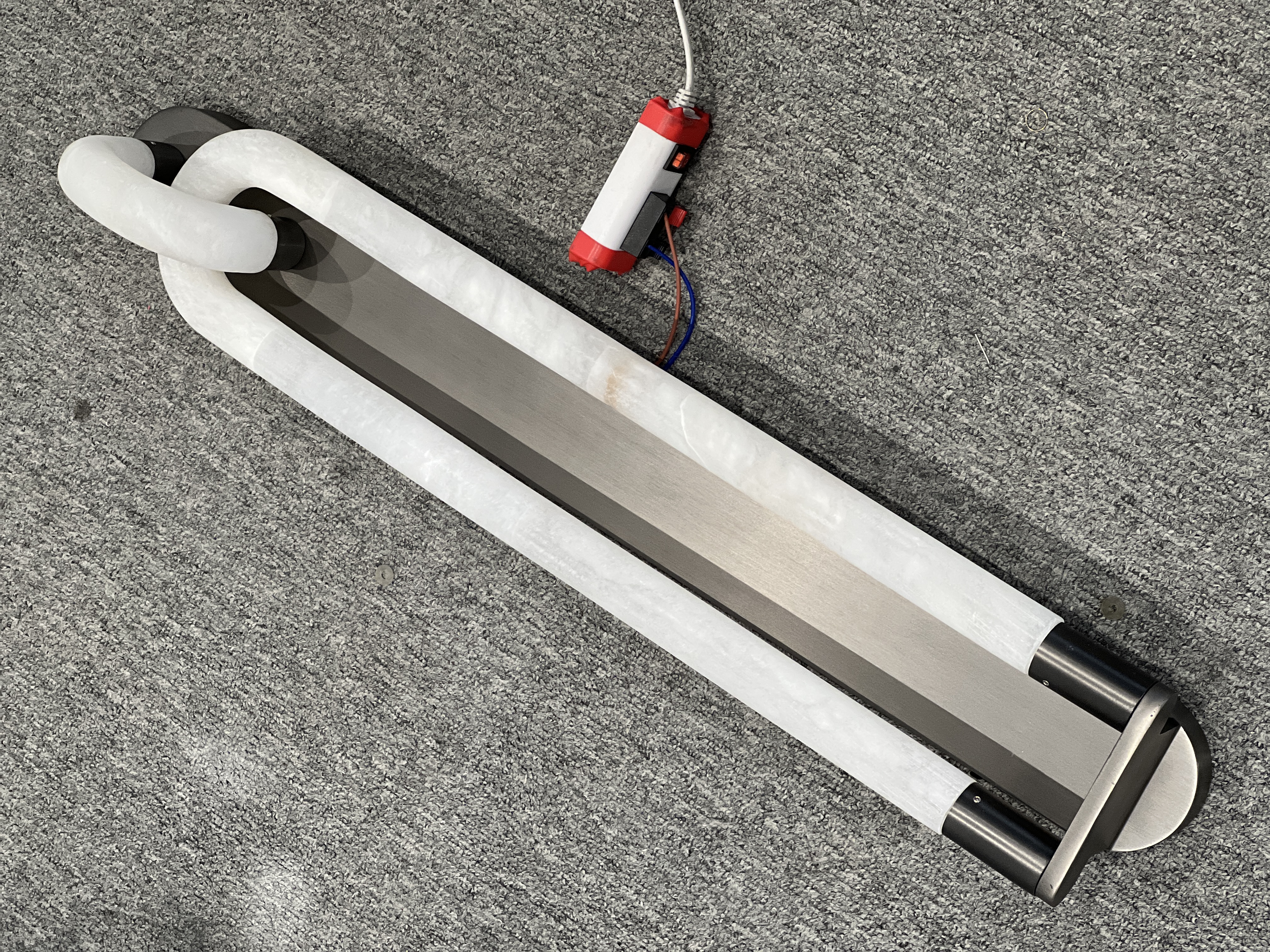 CASA Lighting Astria II Alabaster Wall Sconce | Brushed Stainless Steel & Natural Stone