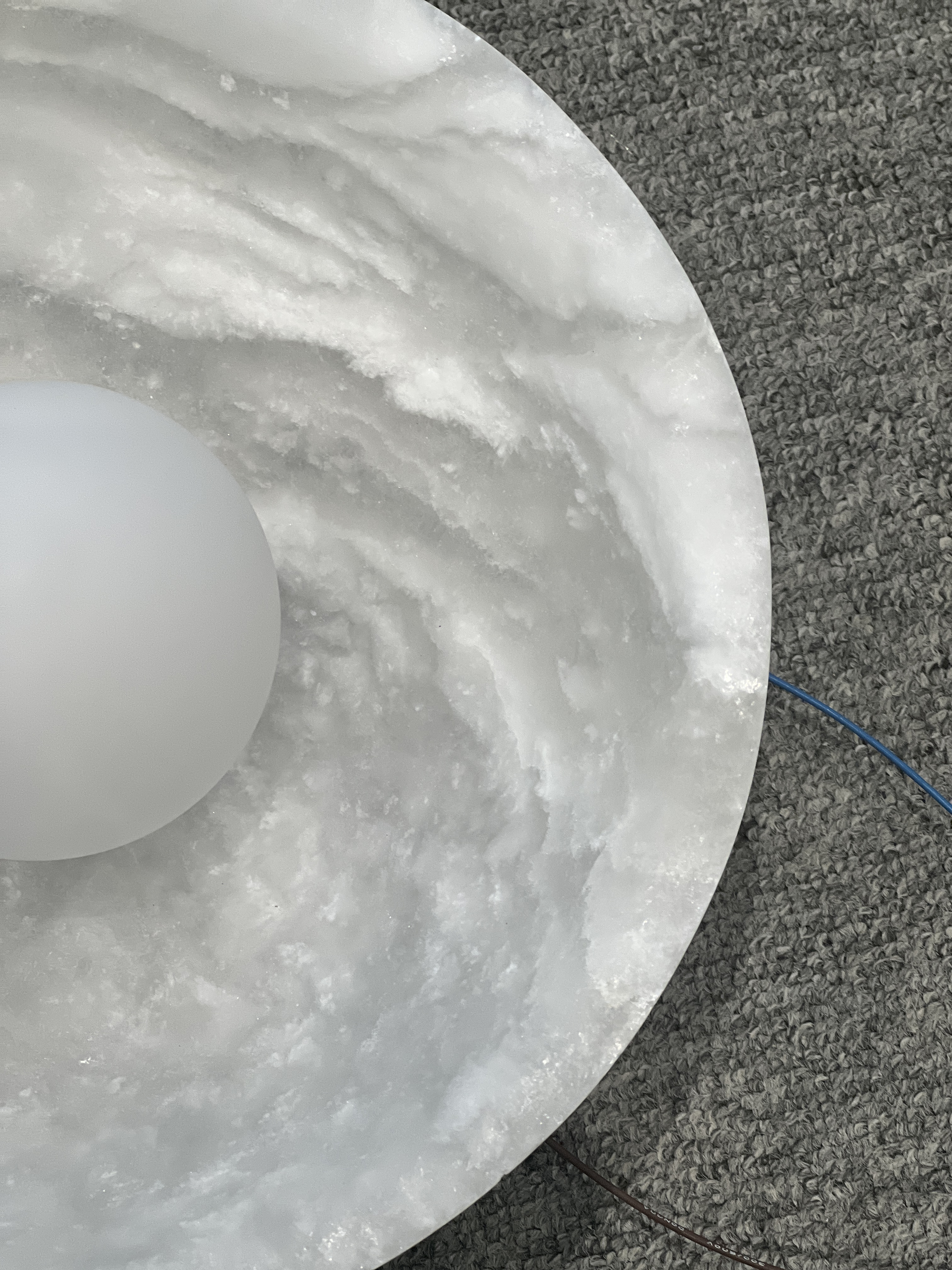 CASA Lighting Elsa Alabaster Bowl Wall Sconce, Dimmable LED