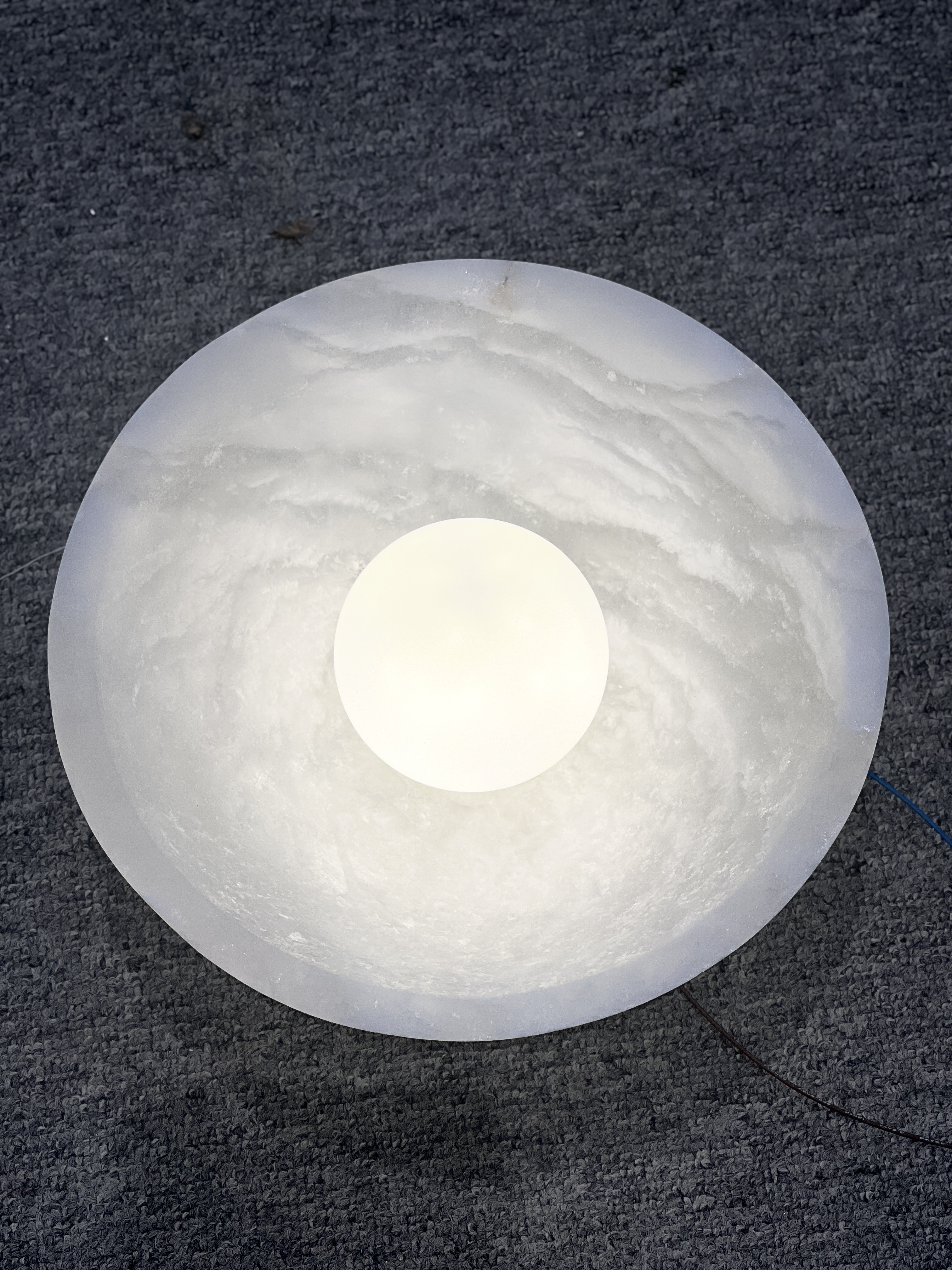 CASA Lighting Elsa Alabaster Bowl Wall Sconce, Dimmable LED