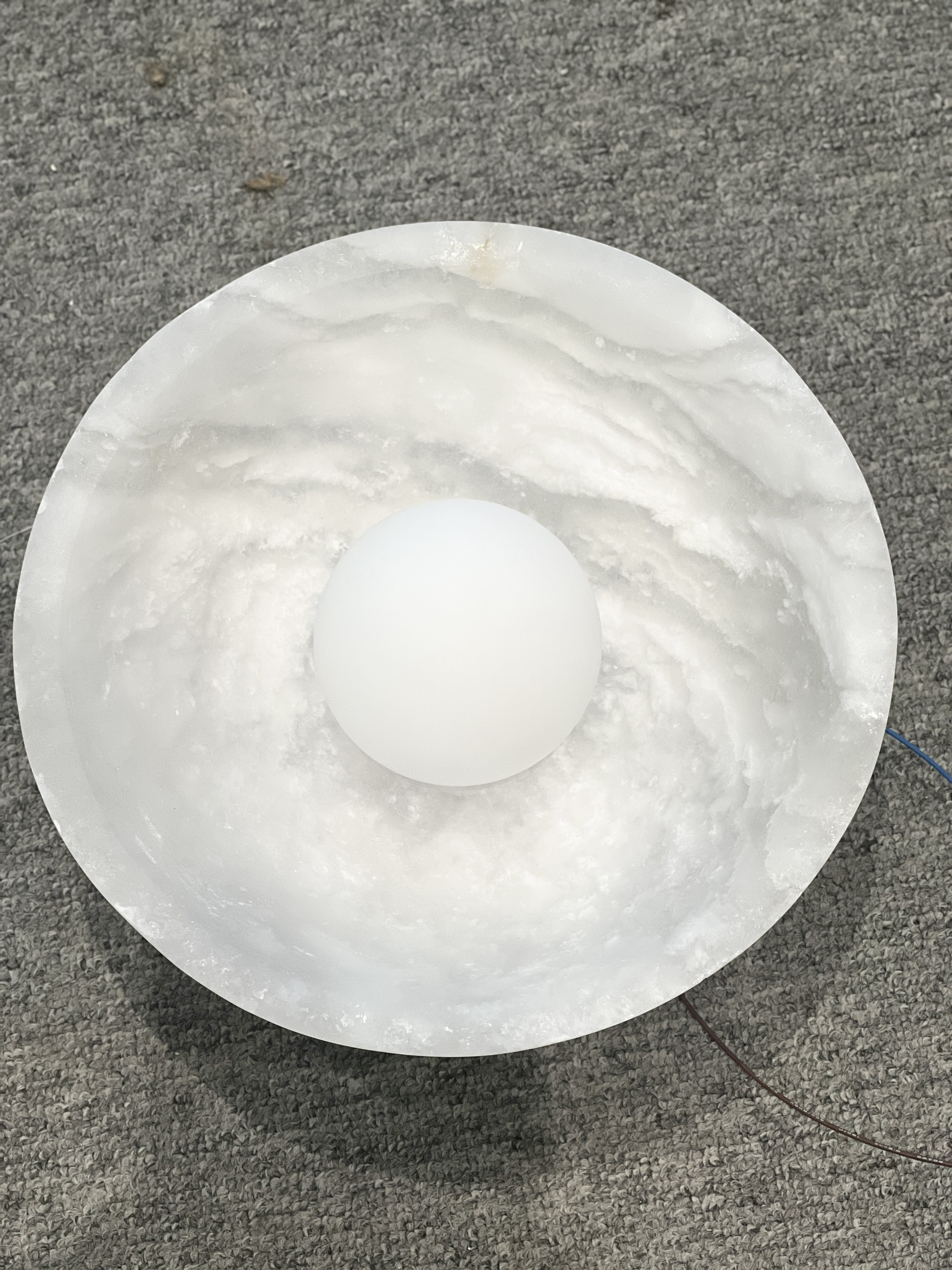 CASA Lighting Elsa Alabaster Bowl Wall Sconce, Dimmable LED