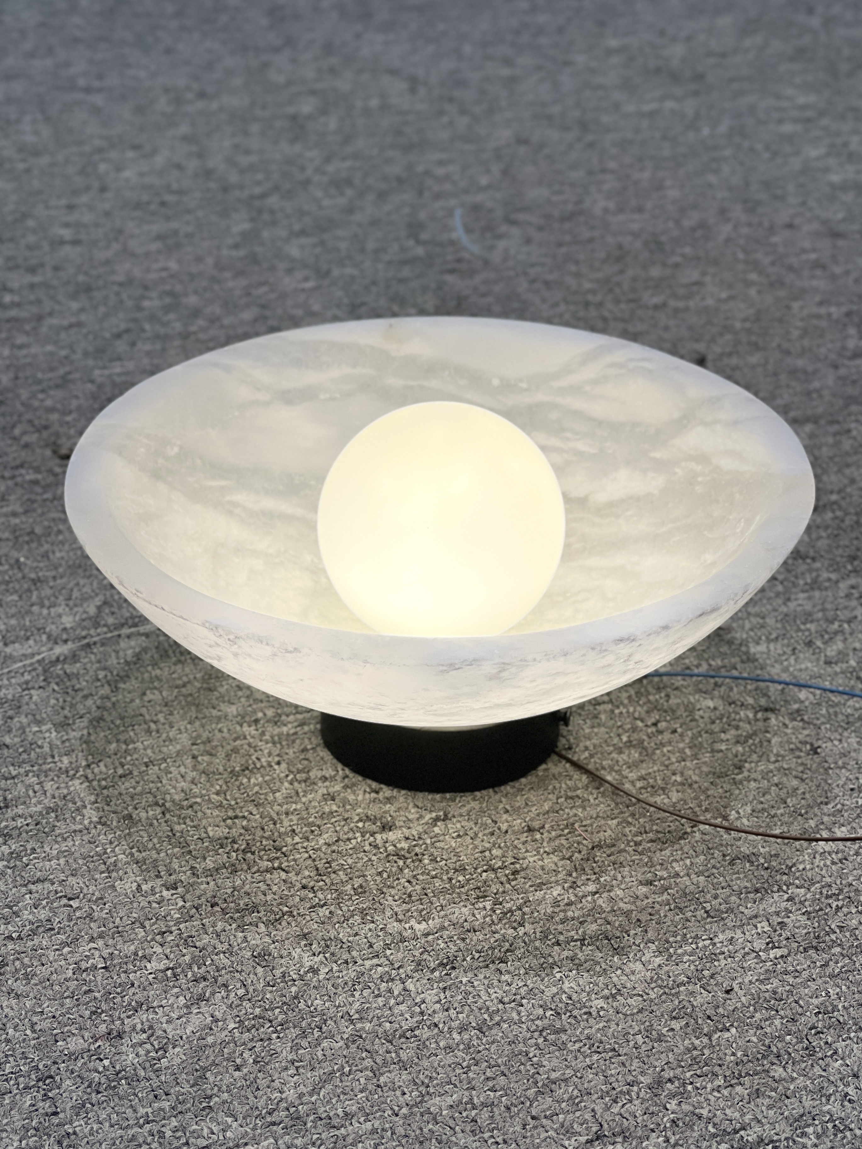 CASA Lighting Elsa Alabaster Bowl Wall Sconce, Dimmable LED