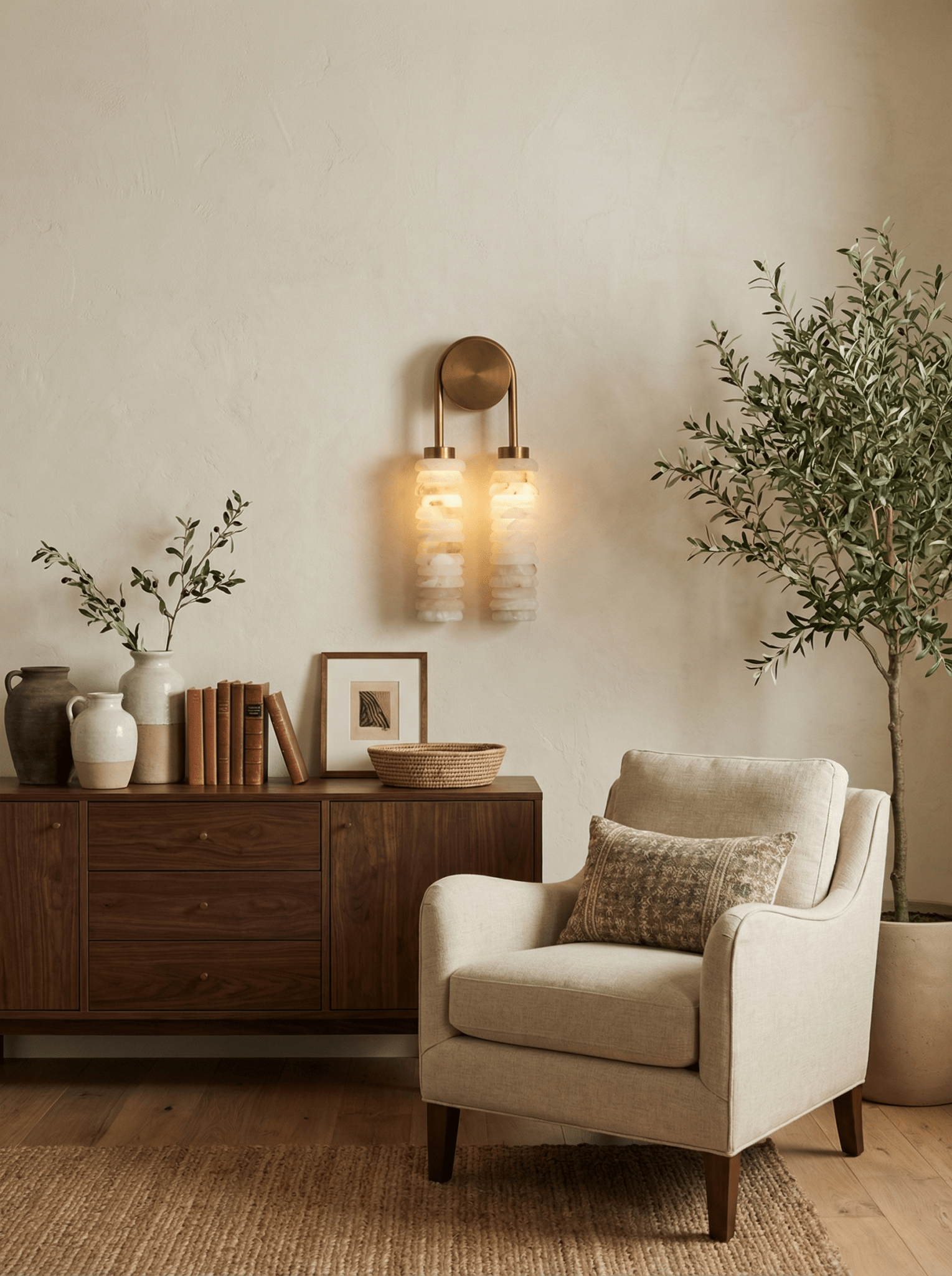 Calla Ribbed Alabaster Sconce