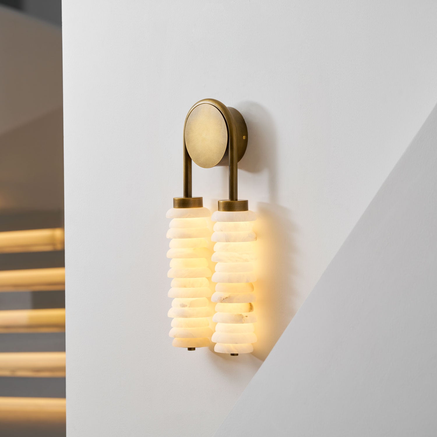 Calla Ribbed Alabaster Sconce