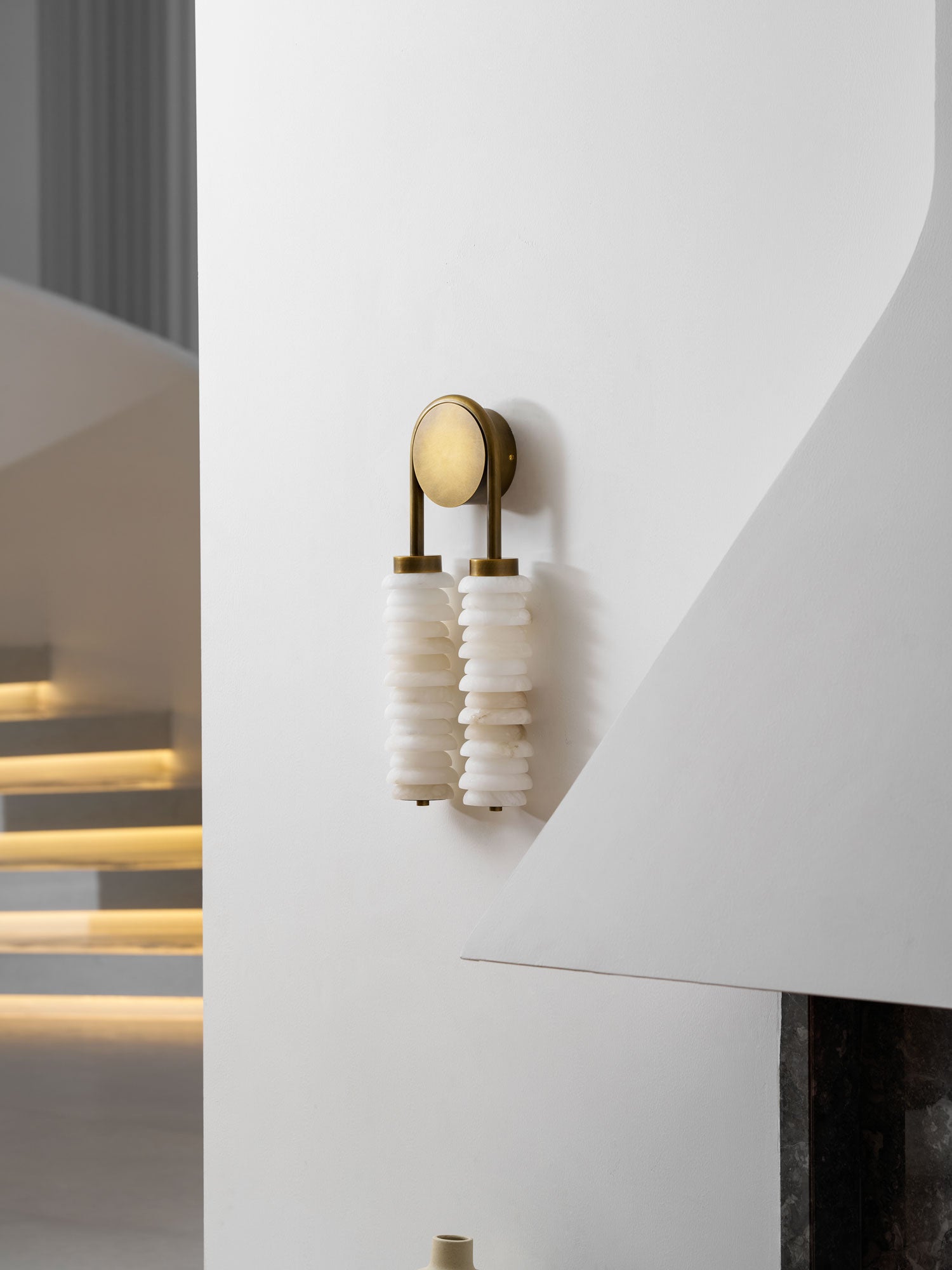 Calla Ribbed Alabaster Sconce