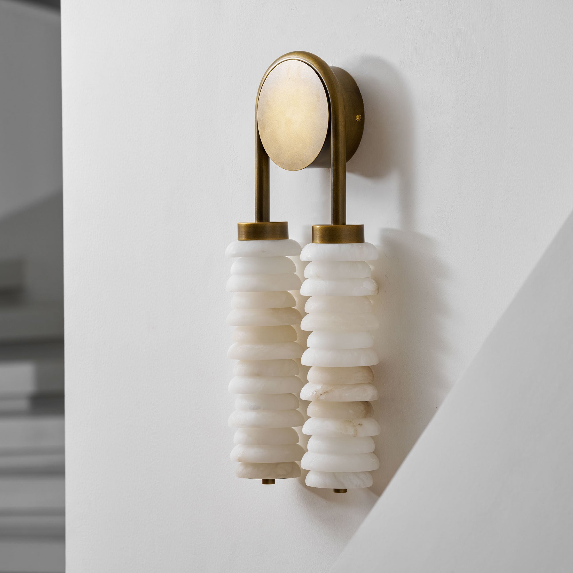Calla Ribbed Alabaster Sconce