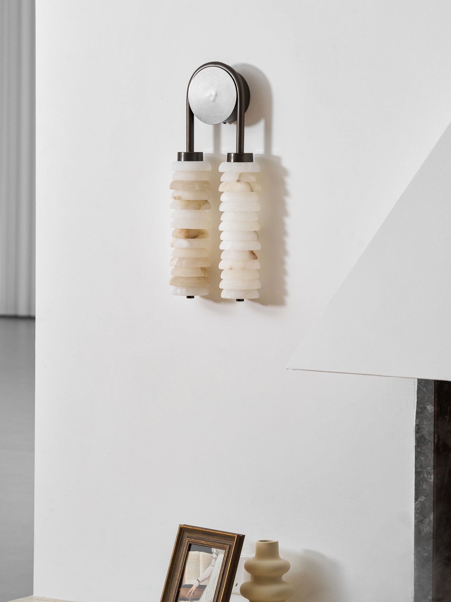 Calla Ribbed Alabaster Sconce