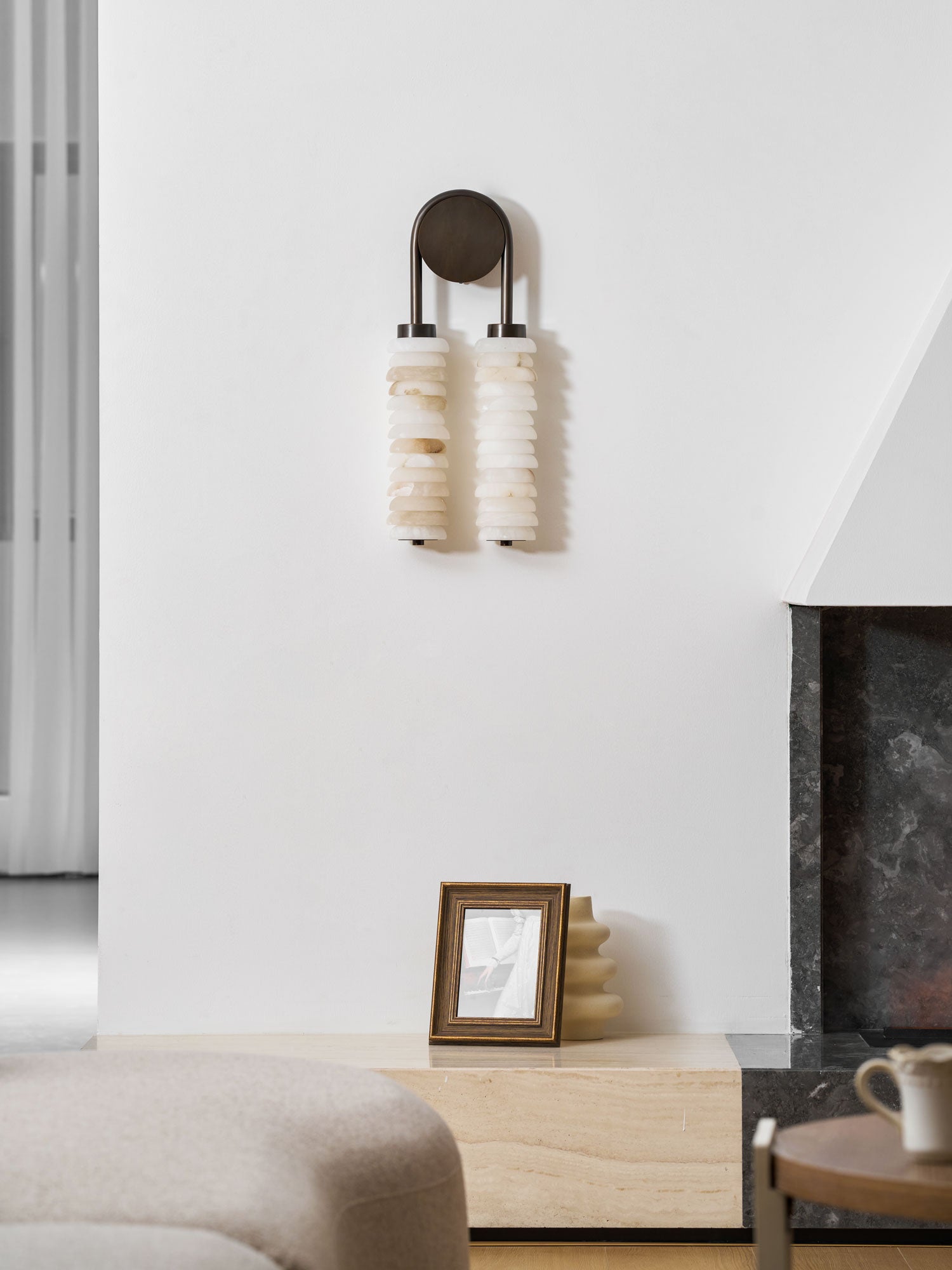 Calla Ribbed Alabaster Sconce