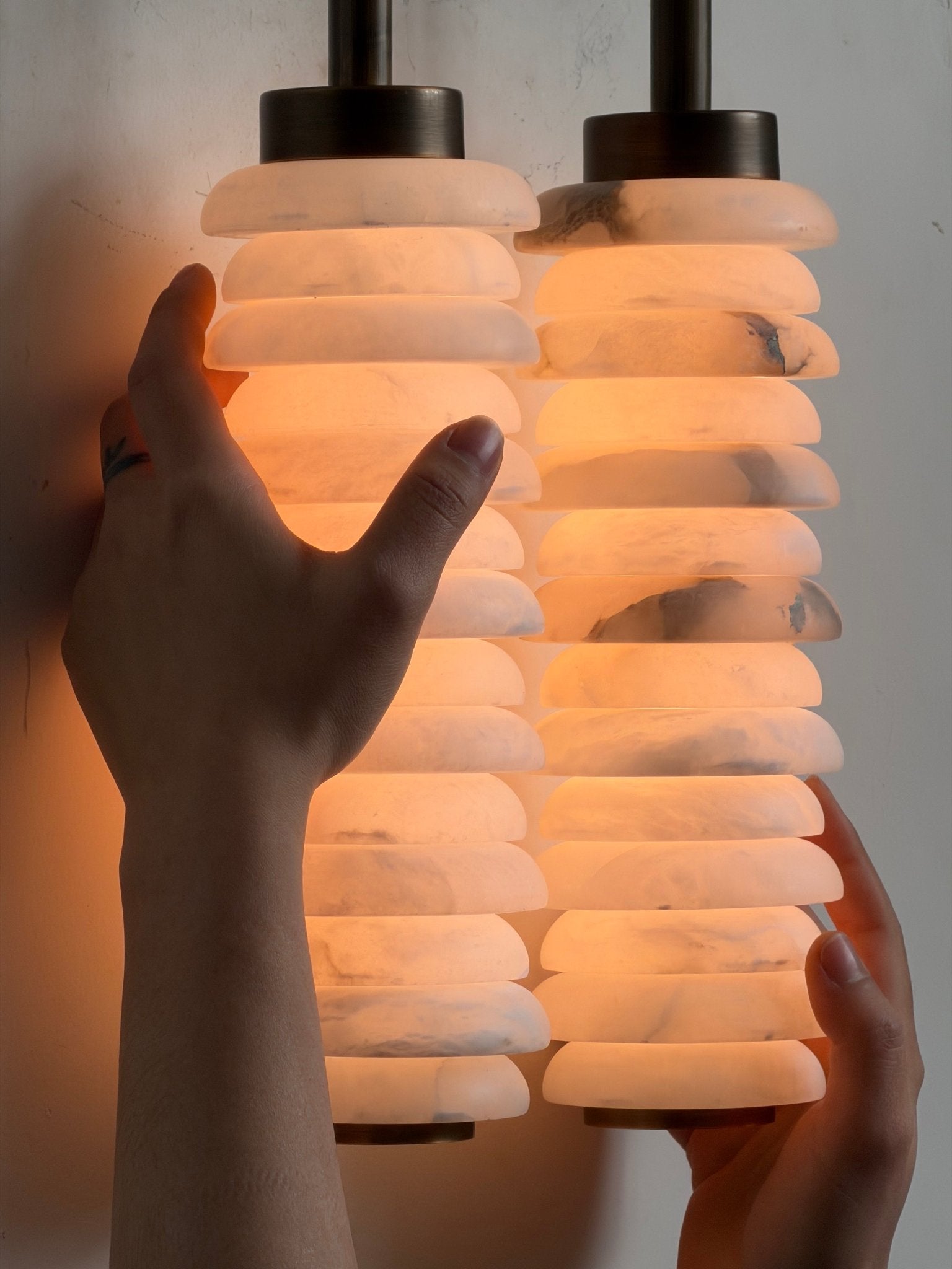 Calla Ribbed Alabaster Sconce