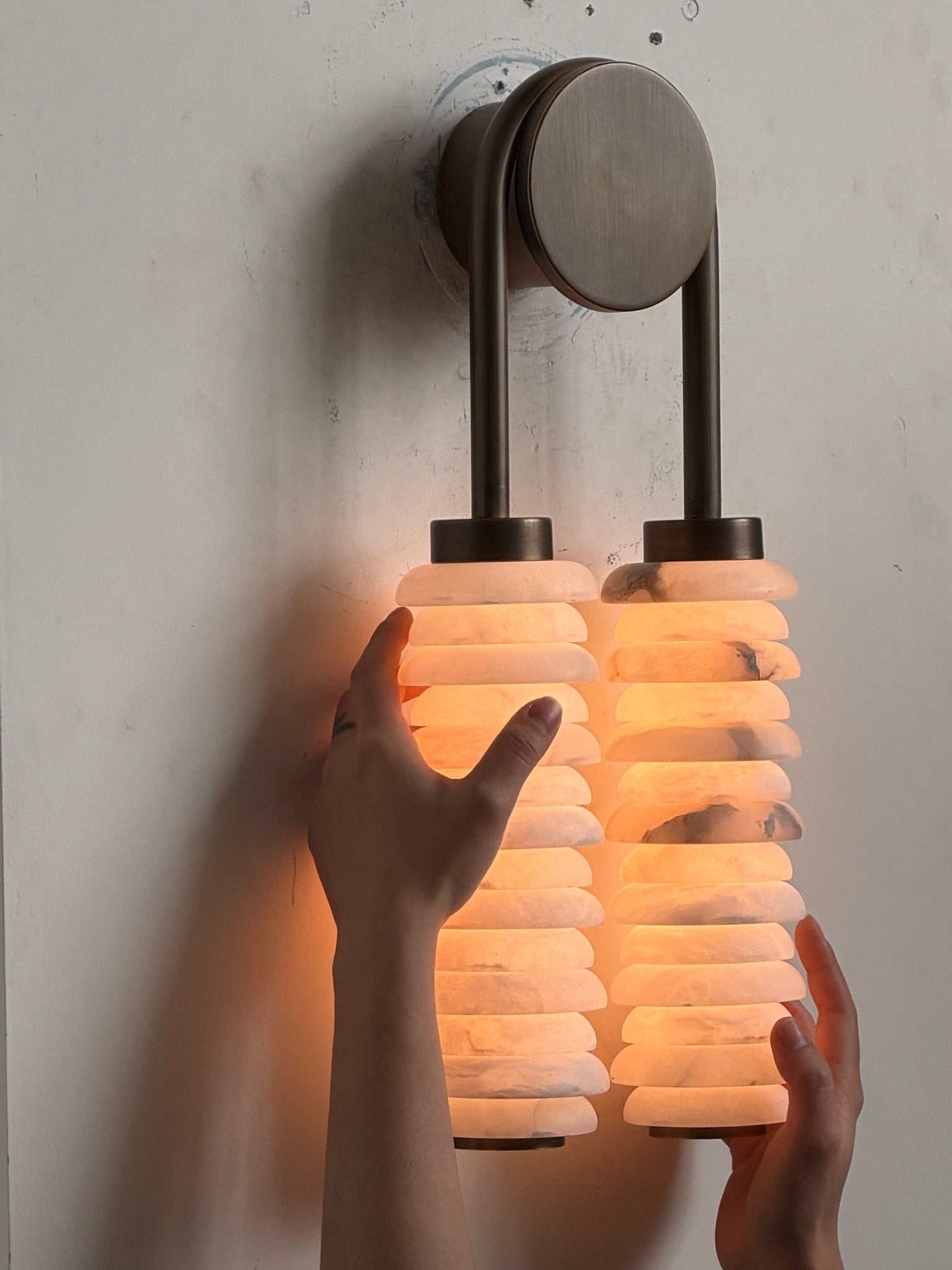 Calla Ribbed Alabaster Sconce