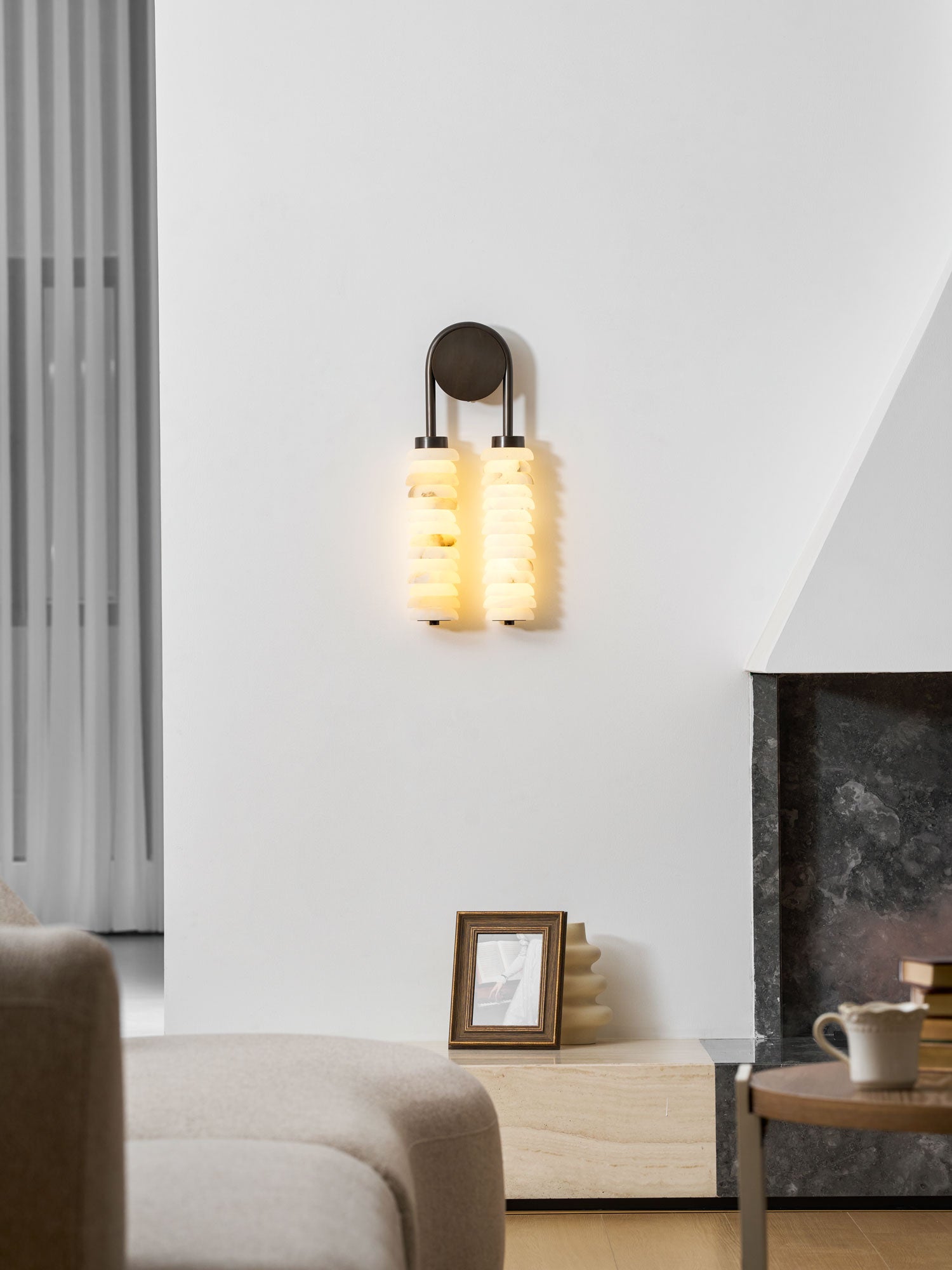 Calla Ribbed Alabaster Sconce