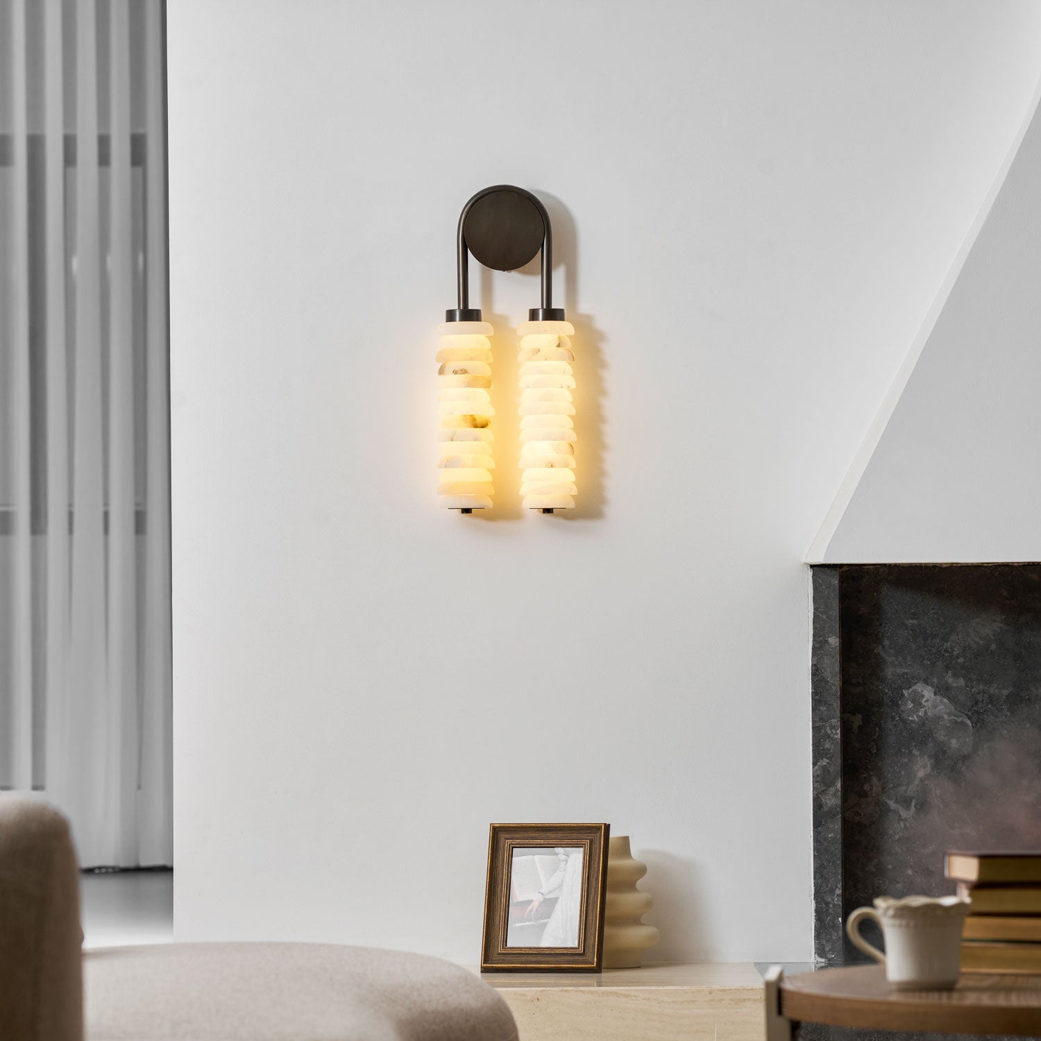 Calla Ribbed Alabaster Sconce