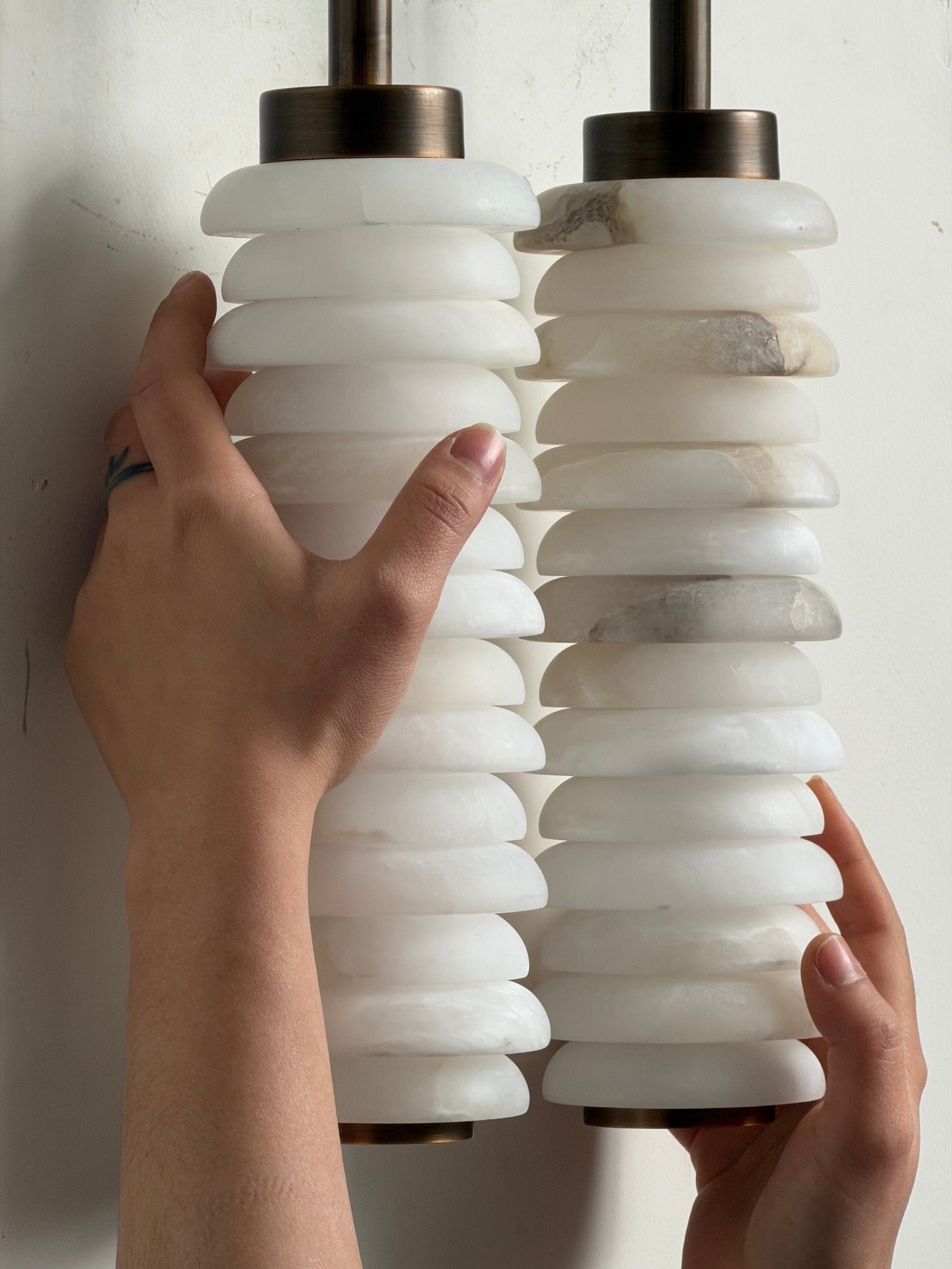 Calla Ribbed Alabaster Sconce