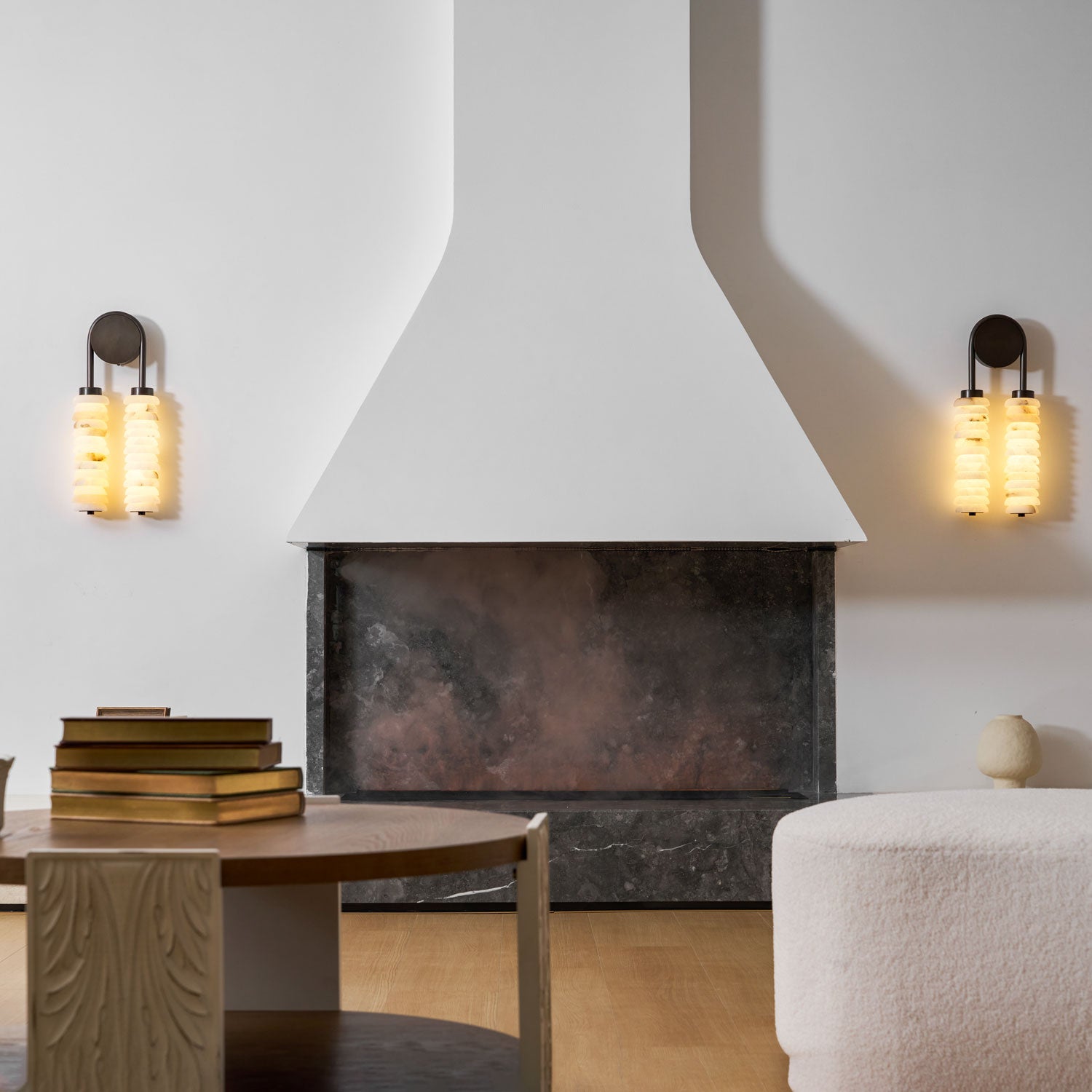 Calla Ribbed Alabaster Sconce