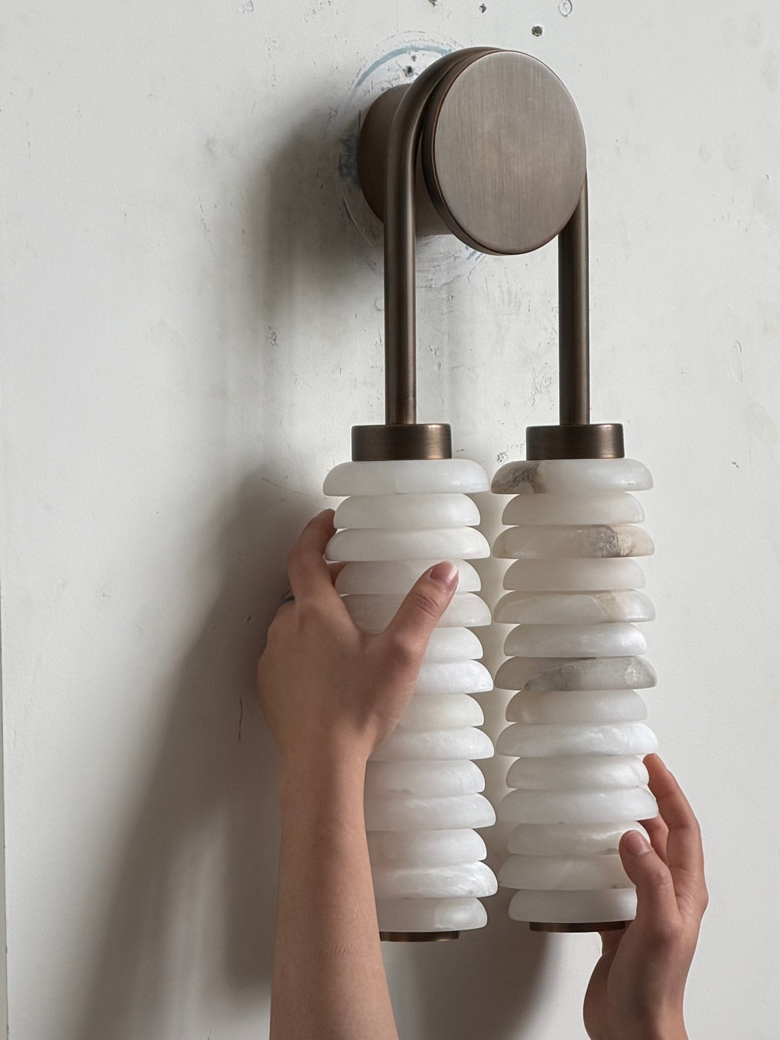 Calla Ribbed Alabaster Sconce