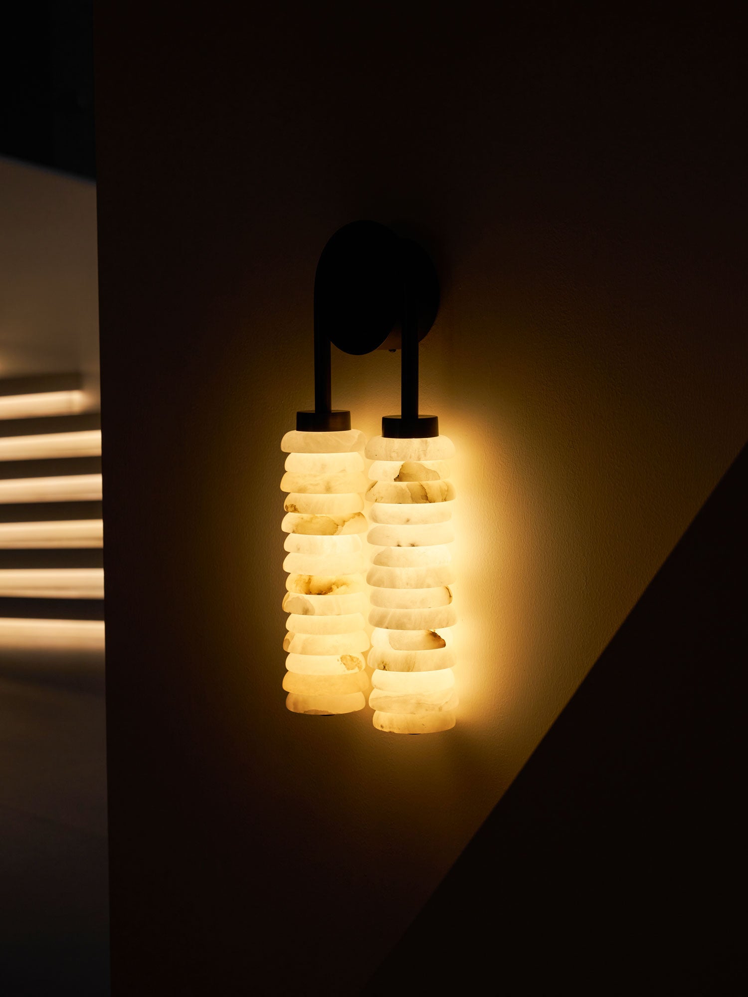 Calla Ribbed Alabaster Sconce