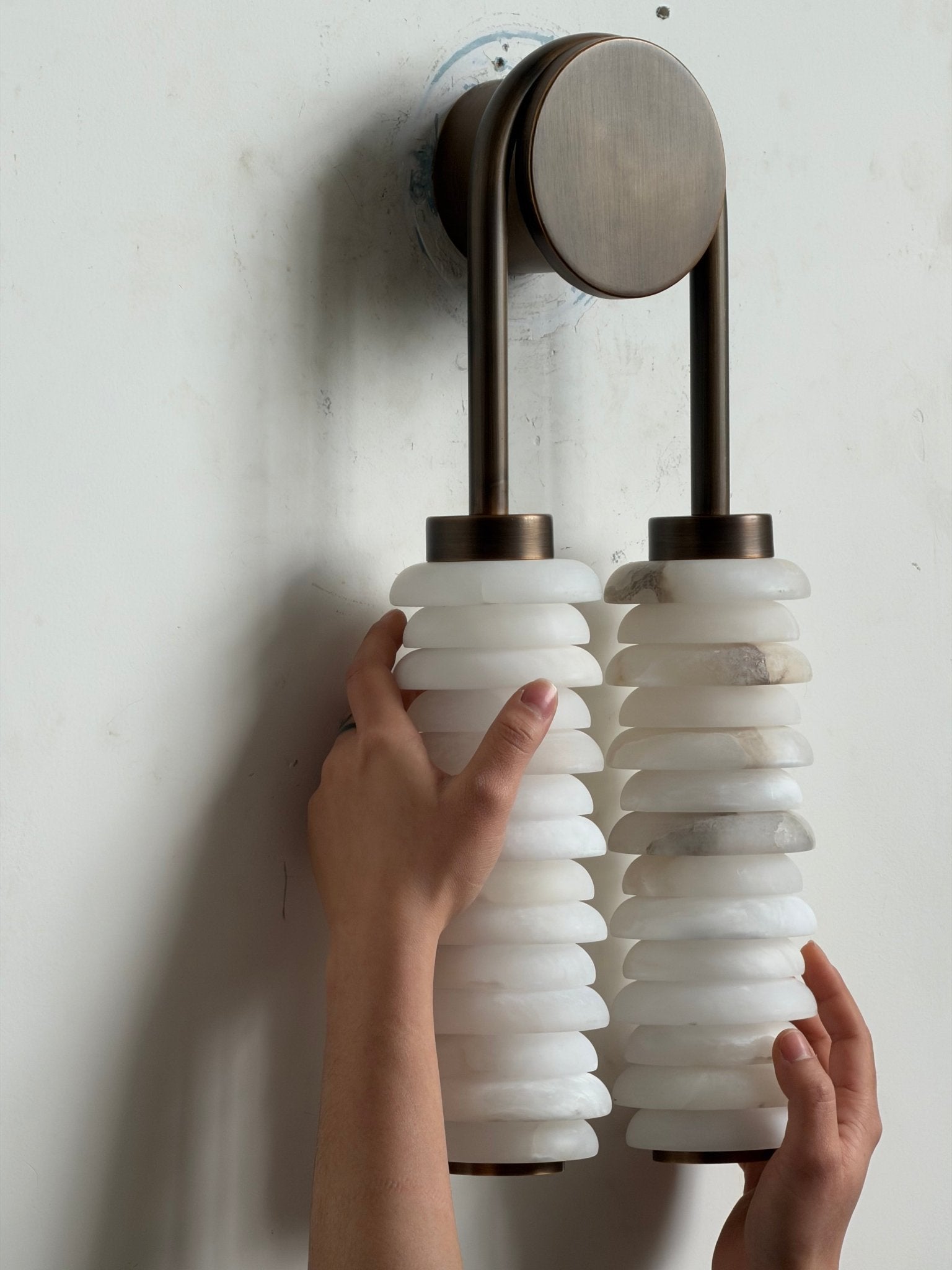 Calla Ribbed Alabaster Sconce