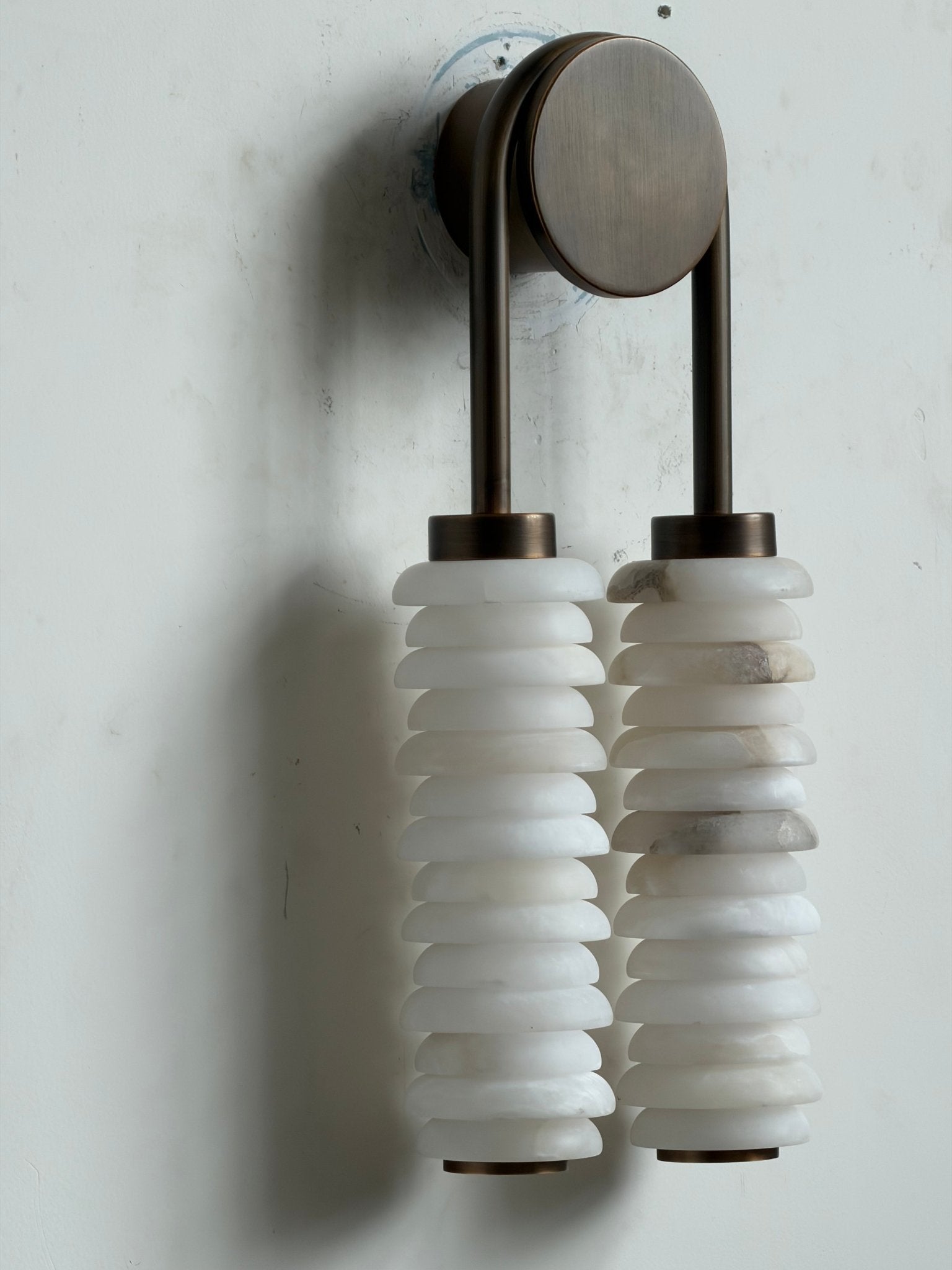 Calla Ribbed Alabaster Sconce