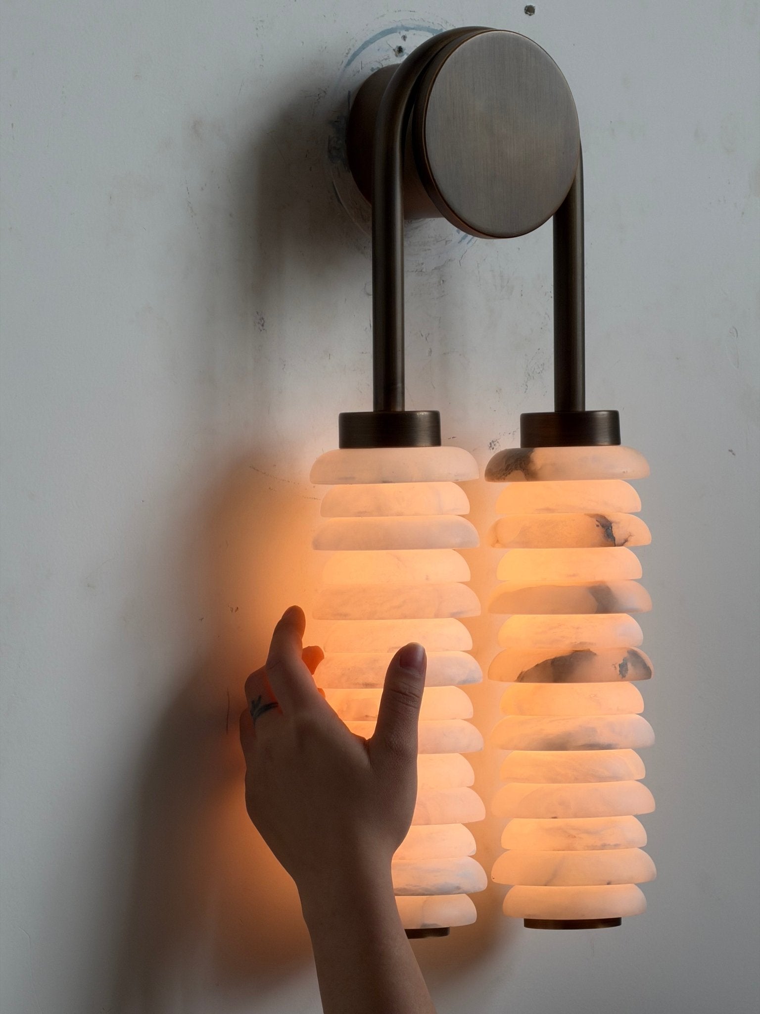 Calla Ribbed Alabaster Sconce