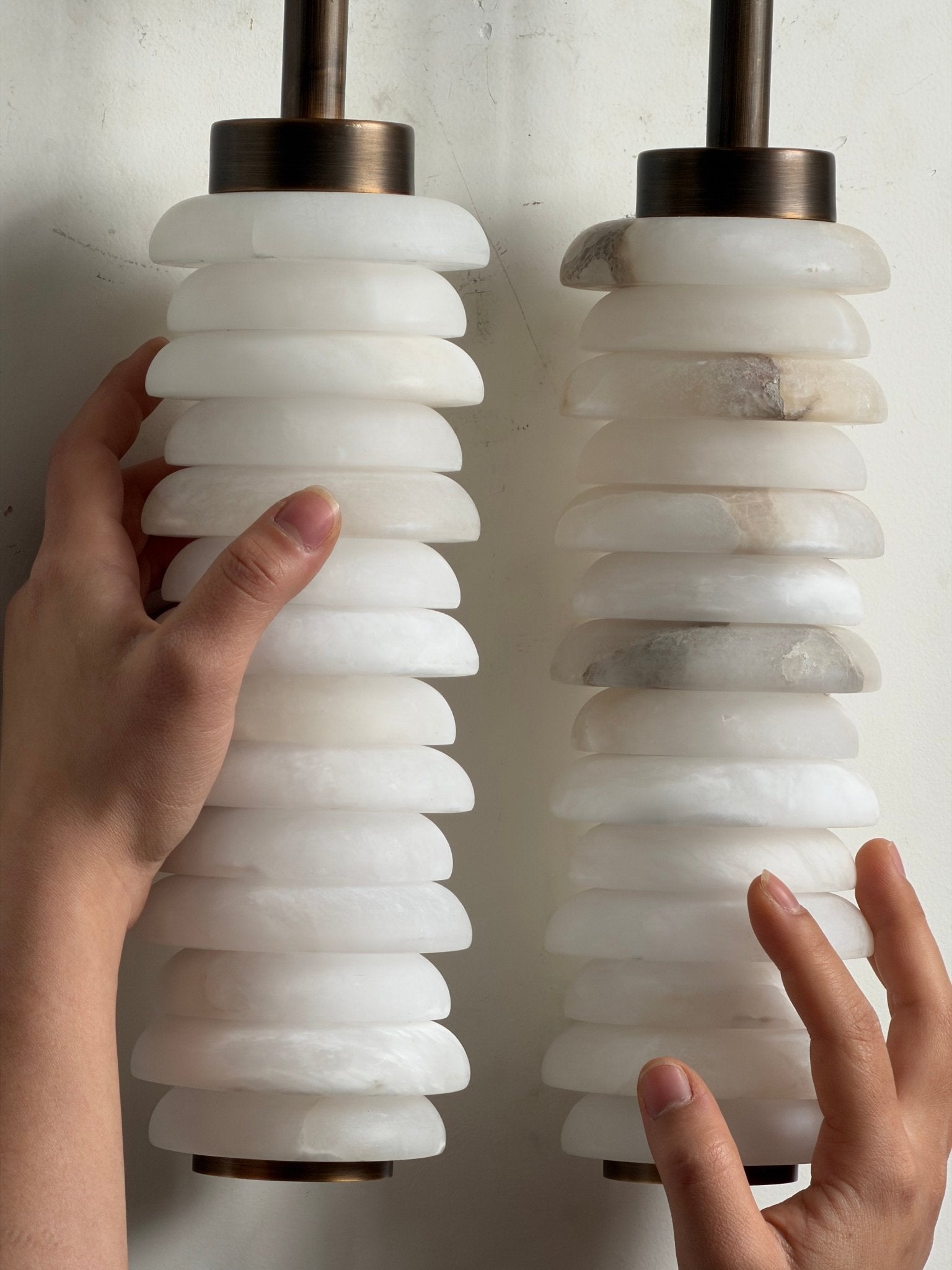 Calla Ribbed Alabaster Sconce