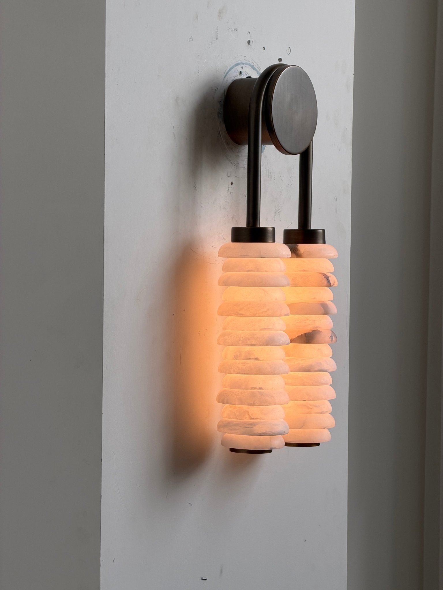 Calla Ribbed Alabaster Sconce