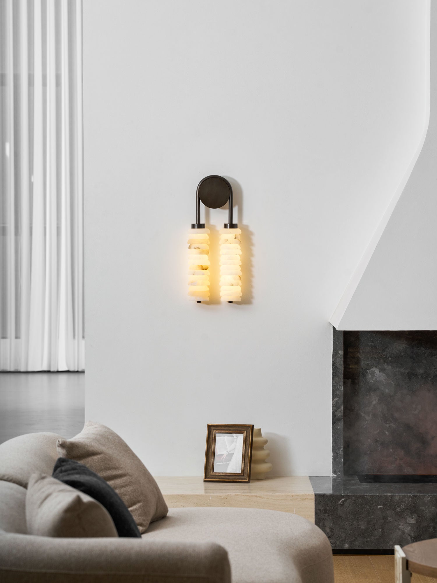 Calla Ribbed Alabaster Sconce