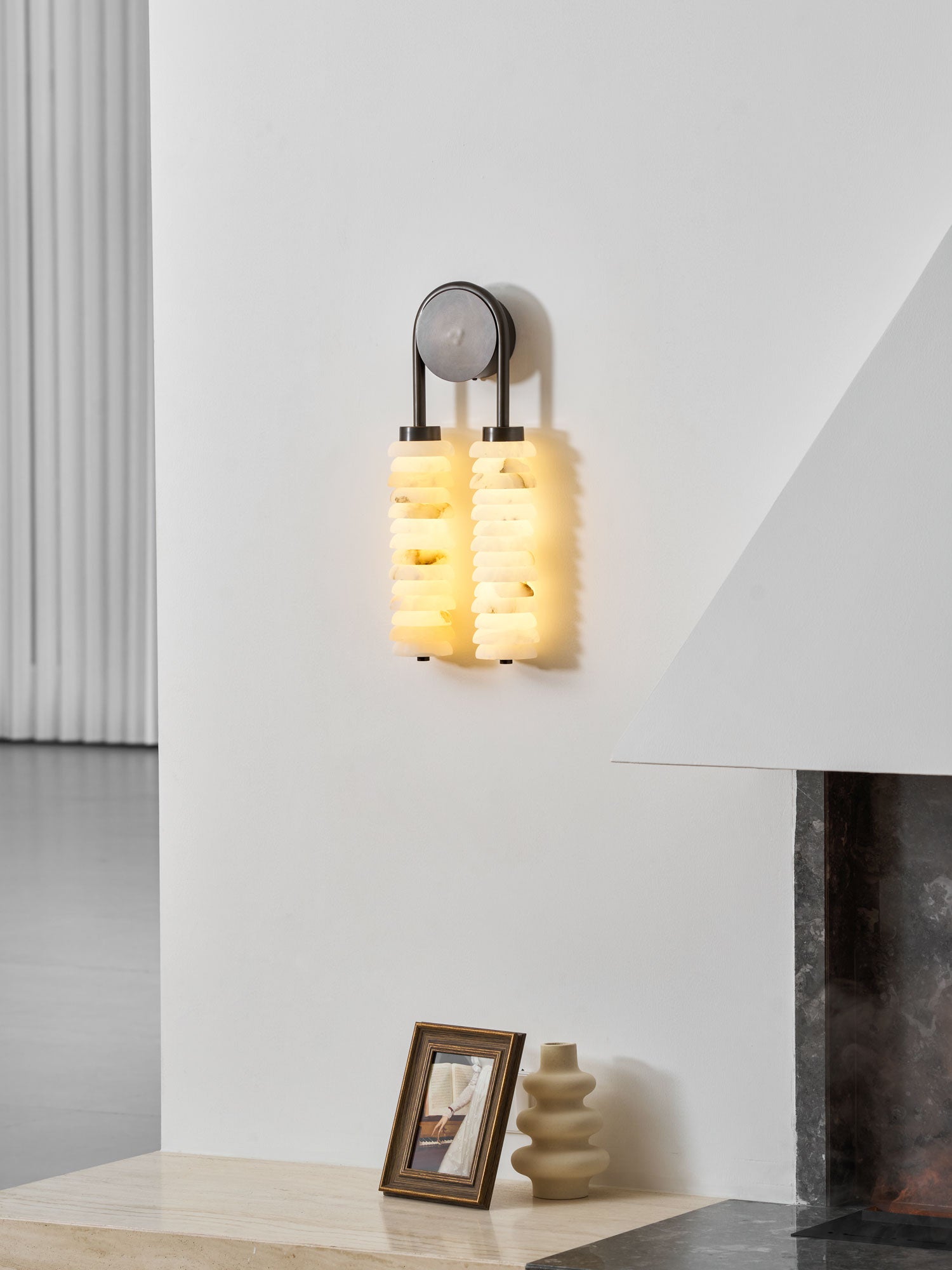Calla Ribbed Alabaster Sconce