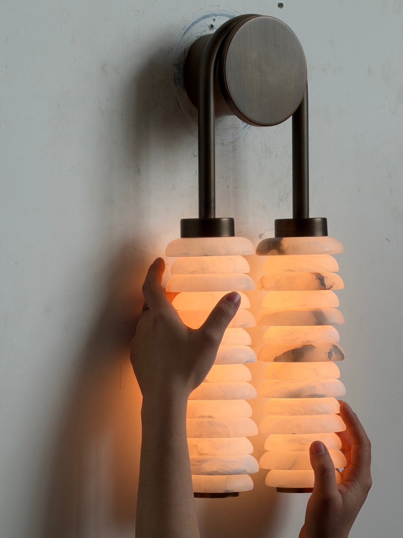 Calla Ribbed Alabaster Sconce