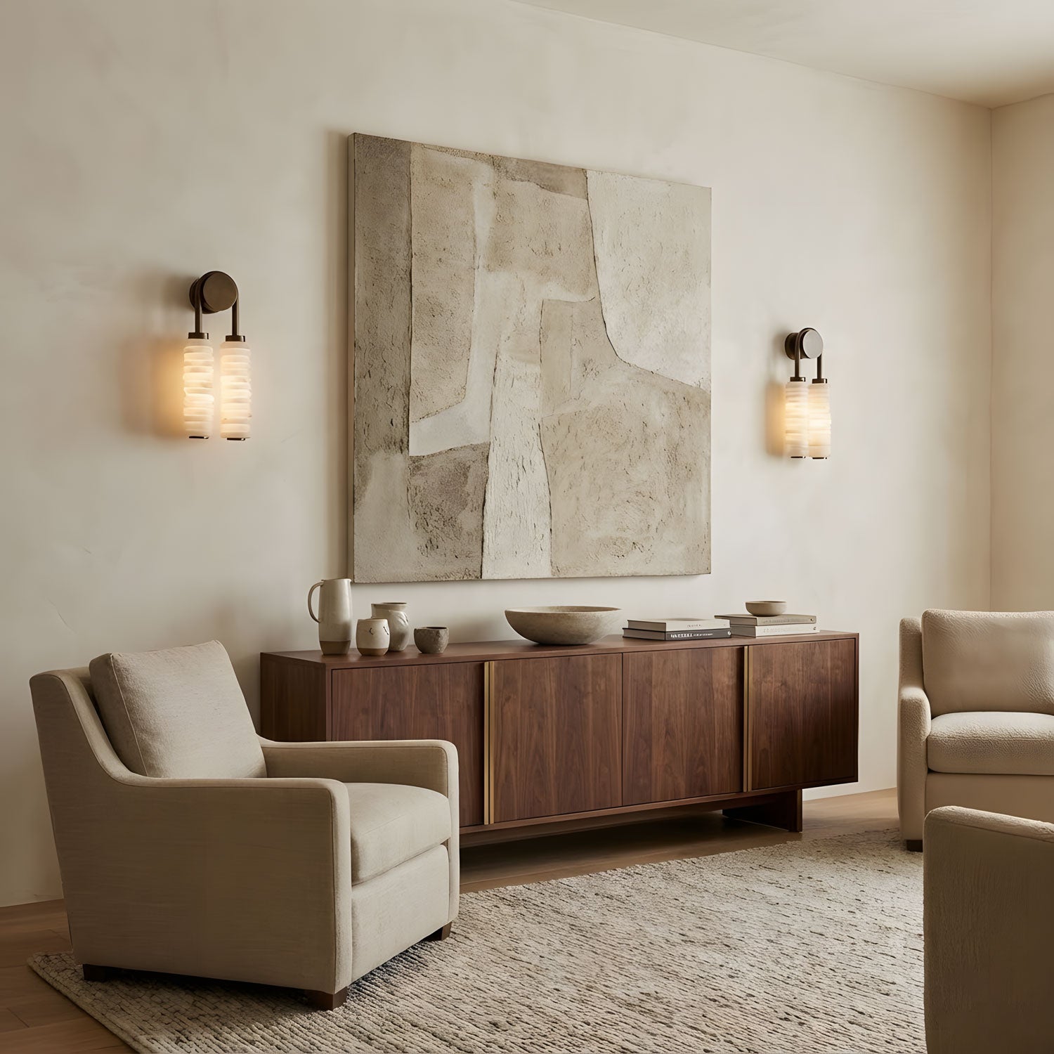 Calla Ribbed Alabaster Sconce