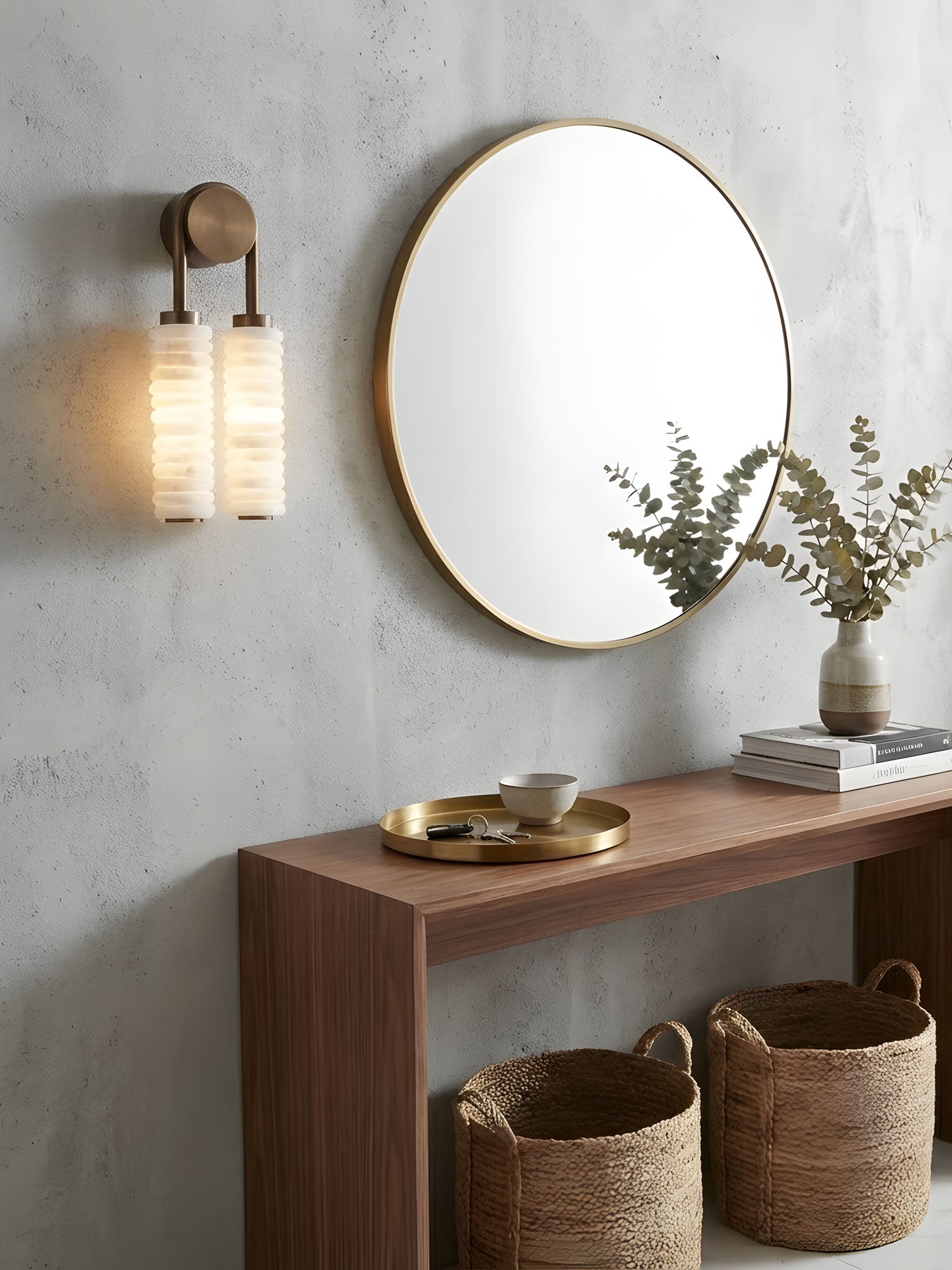 Calla Ribbed Alabaster Sconce
