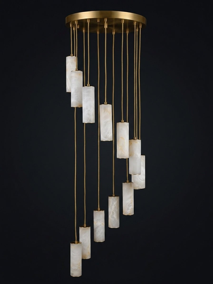Column Alabaster Staircase Chandelier