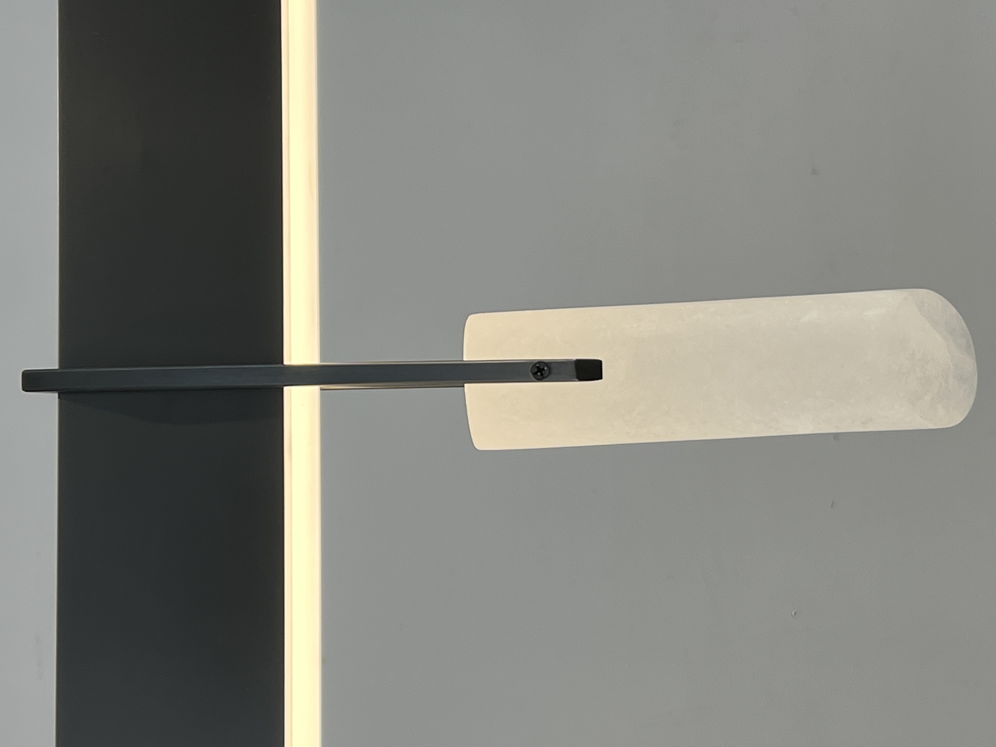 CASA Lighting Linear Alabaster & Blackened Brass Chandelier