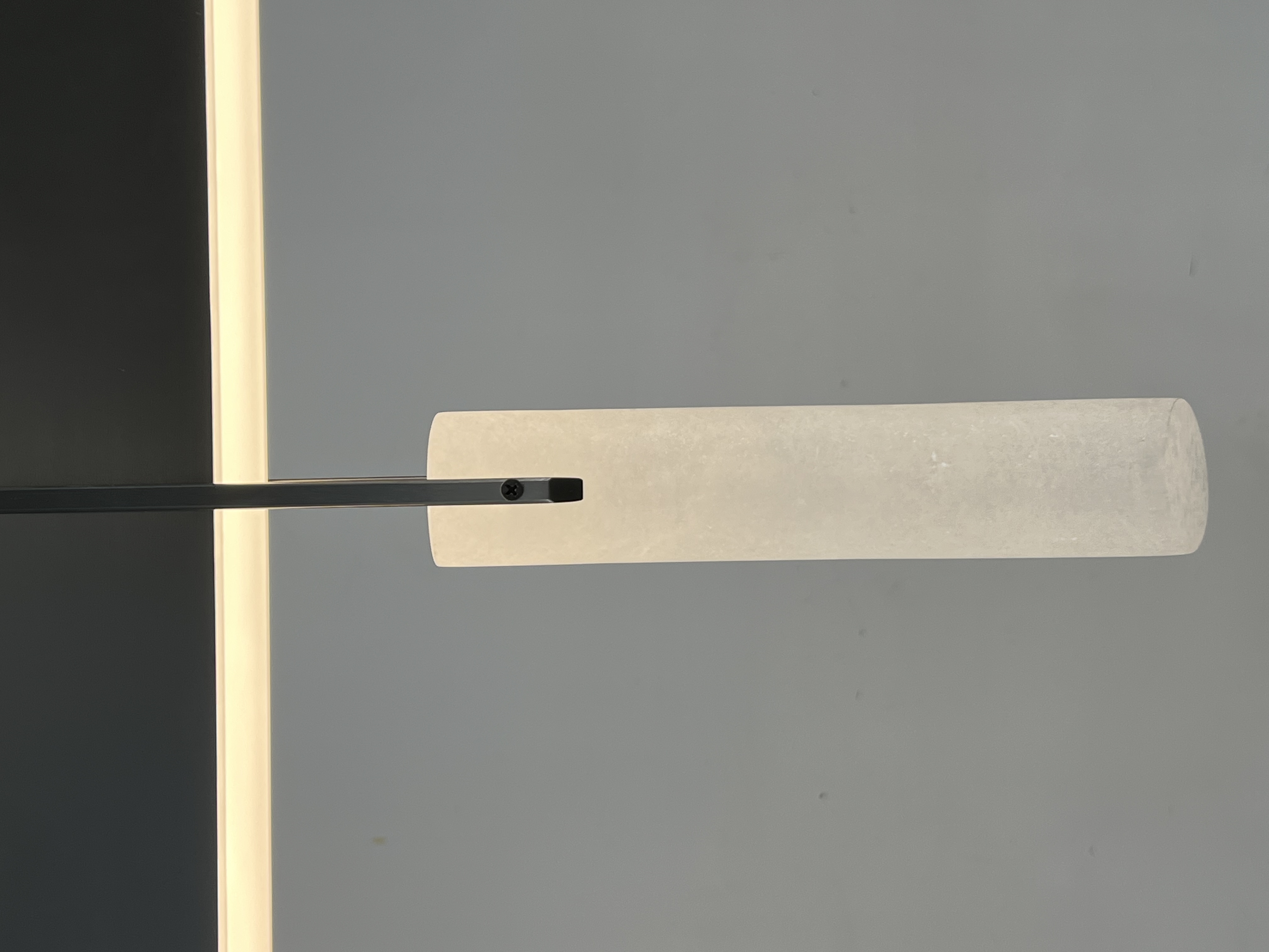 CASA Lighting Linear Alabaster & Blackened Brass Chandelier