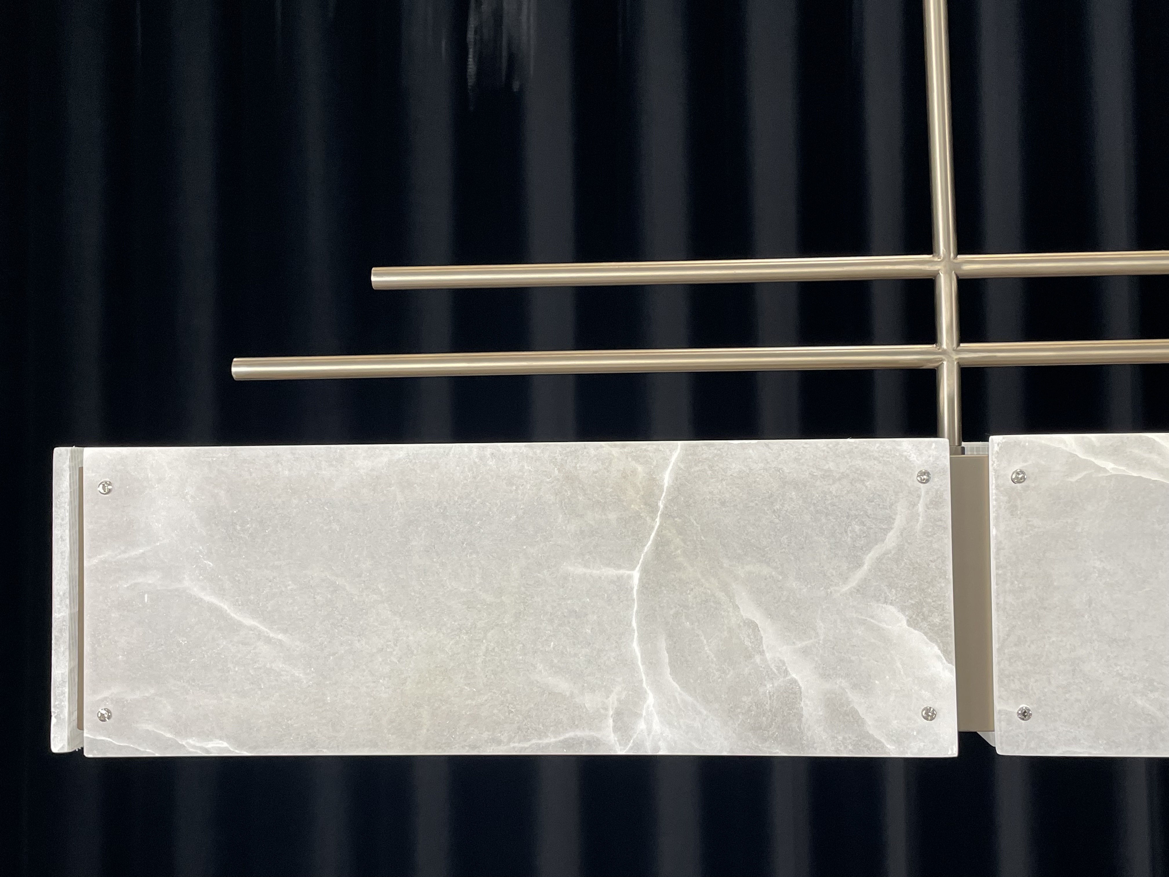 CASA Lighting Linear Alabaster & Brass Modular Chandelier