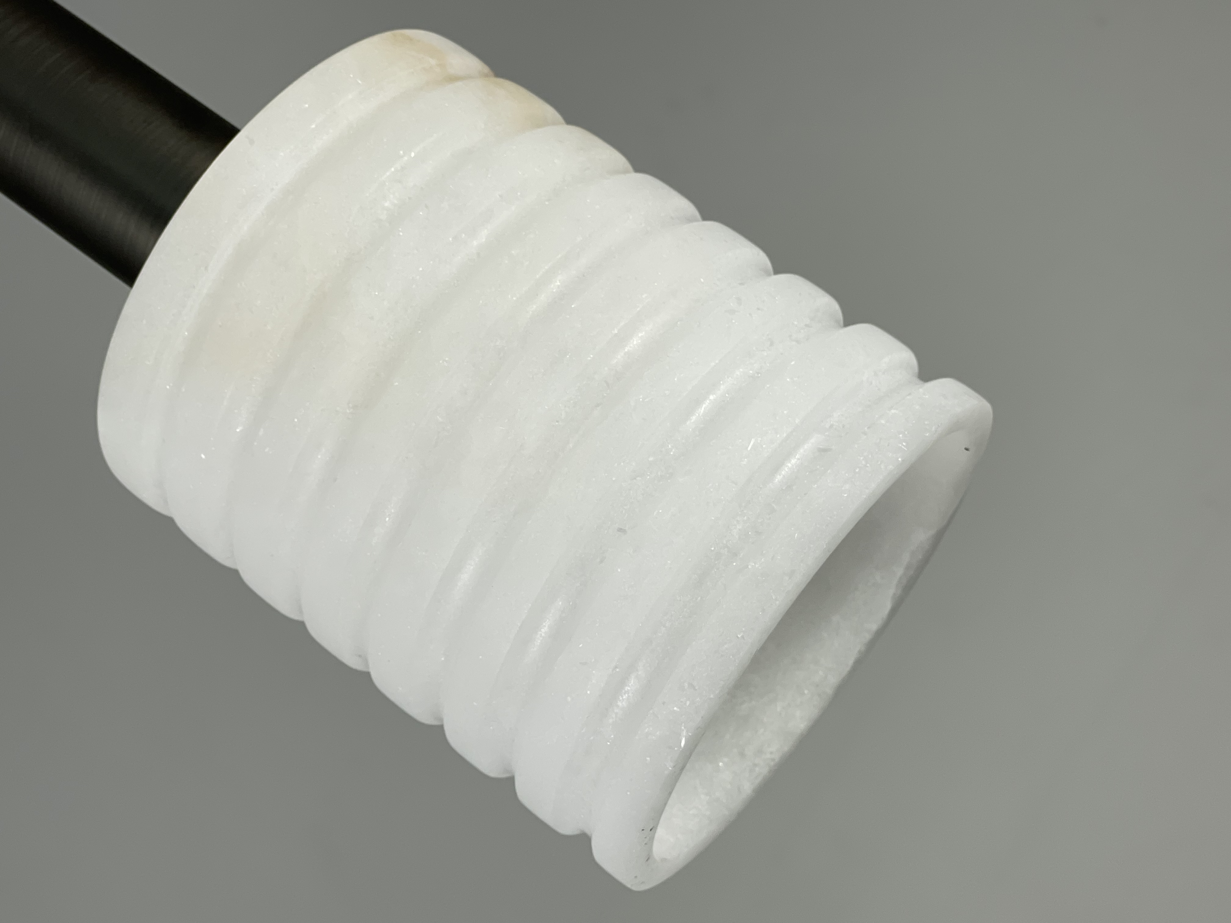 CASA Lighting Ribbed Alabaster & Brass Accent Pendant Light