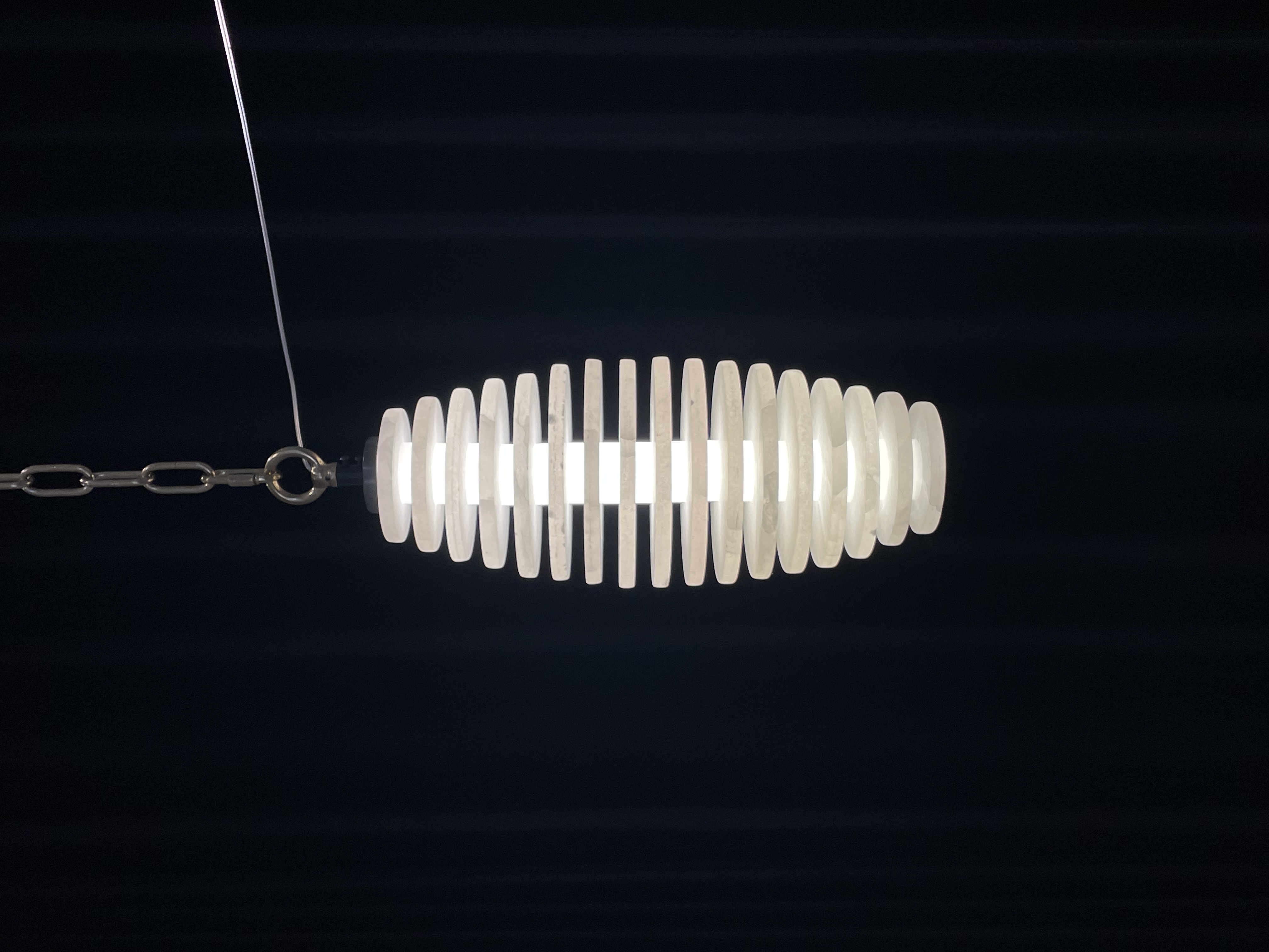 CASA Lighting Tiered Alabaster & Brass Pendant Light